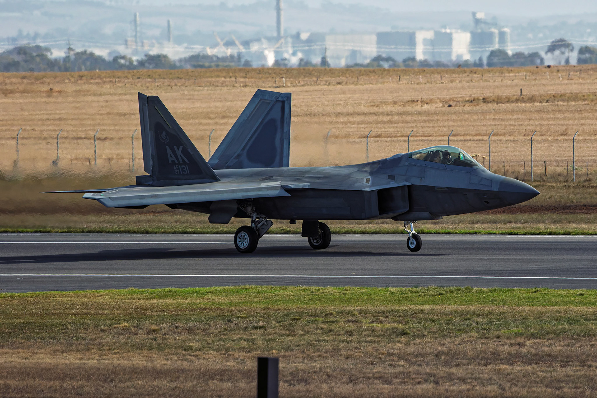US AIr Force F-22 Solo display at the Avalon Airshow in Victoria, Australia