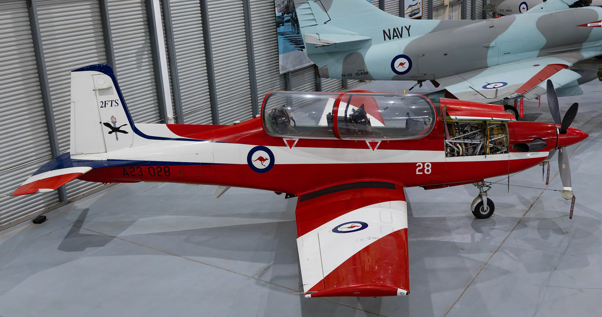 Pilatus PC-9A on display at the Fleet Air Arm Museum - HMAS Albatross in Nowra Hill, New South Wales, Australia
