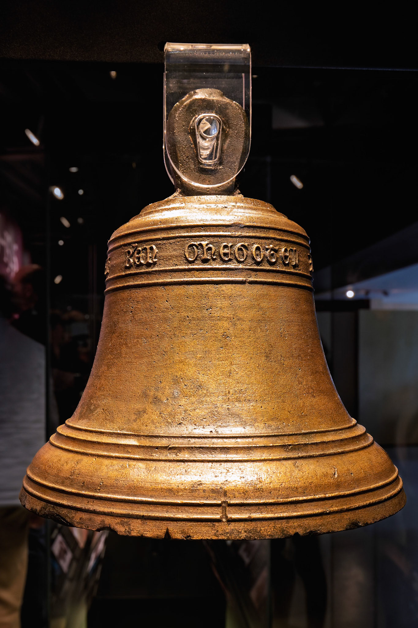 The Ship's bell of the Mary Rose at Portsmouth Historic Dockyard in Portsmouth, England