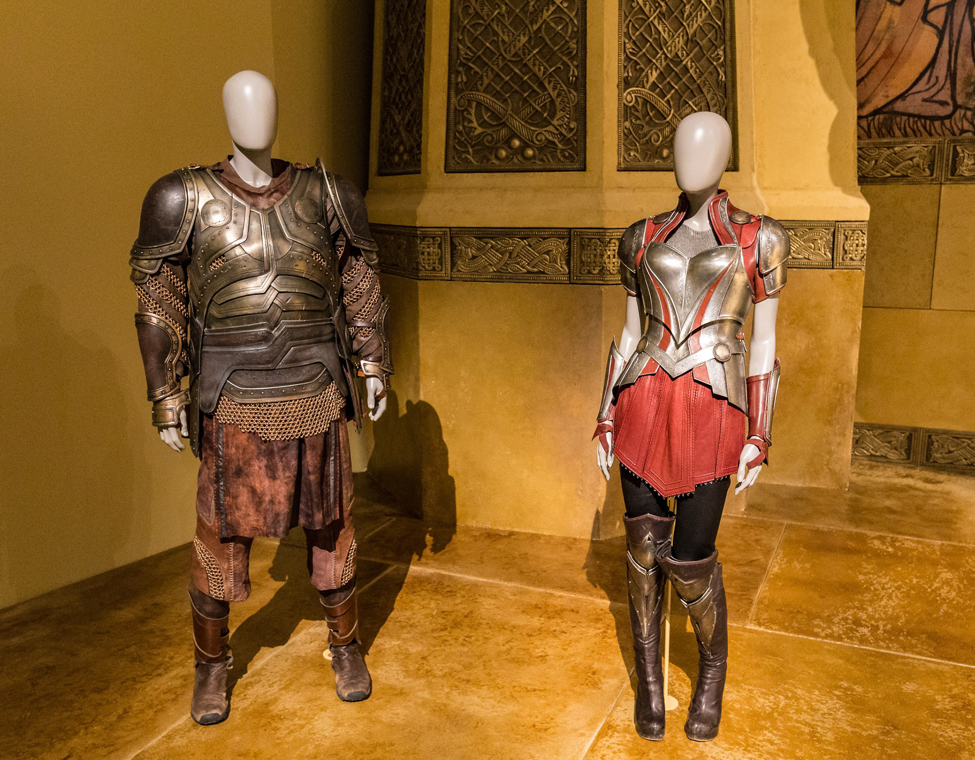 Customes from the movie Thor display at GOMA for the Marvel Exhibition, Brisbane