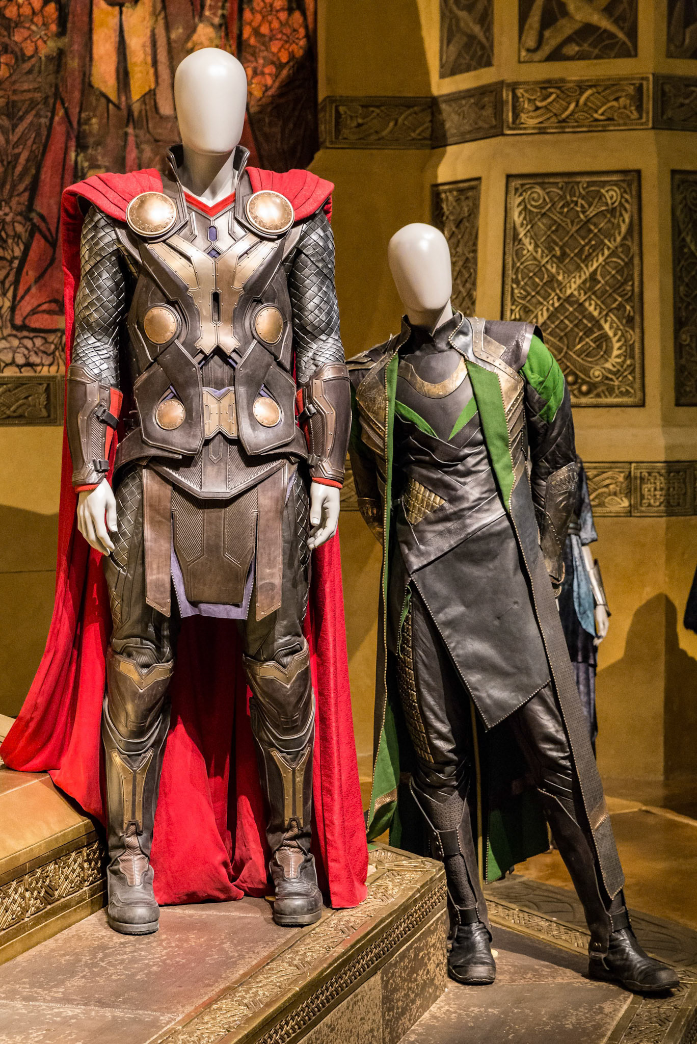Thor and Loki custome display at GOMA for the Marvel Exhibition, Brisbane