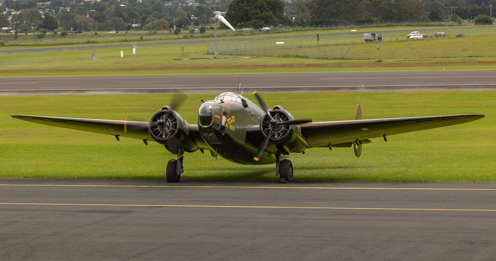 Lockheed Hudson from the Royal Australian Air Force 100 Squadron on display at the Shellharbour Airport, during the Airshows Downunder Shellharbour, New South Wales, Australia.