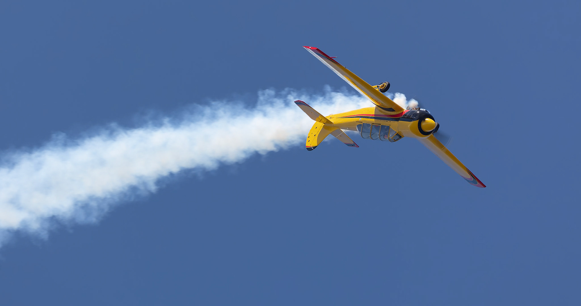 Glenn Graham in the Yakovlev YAK 52 [VH-MHH] at the Barrington Coast Airshow in Taree, New South Wales, Australia. 9th of November, 2024