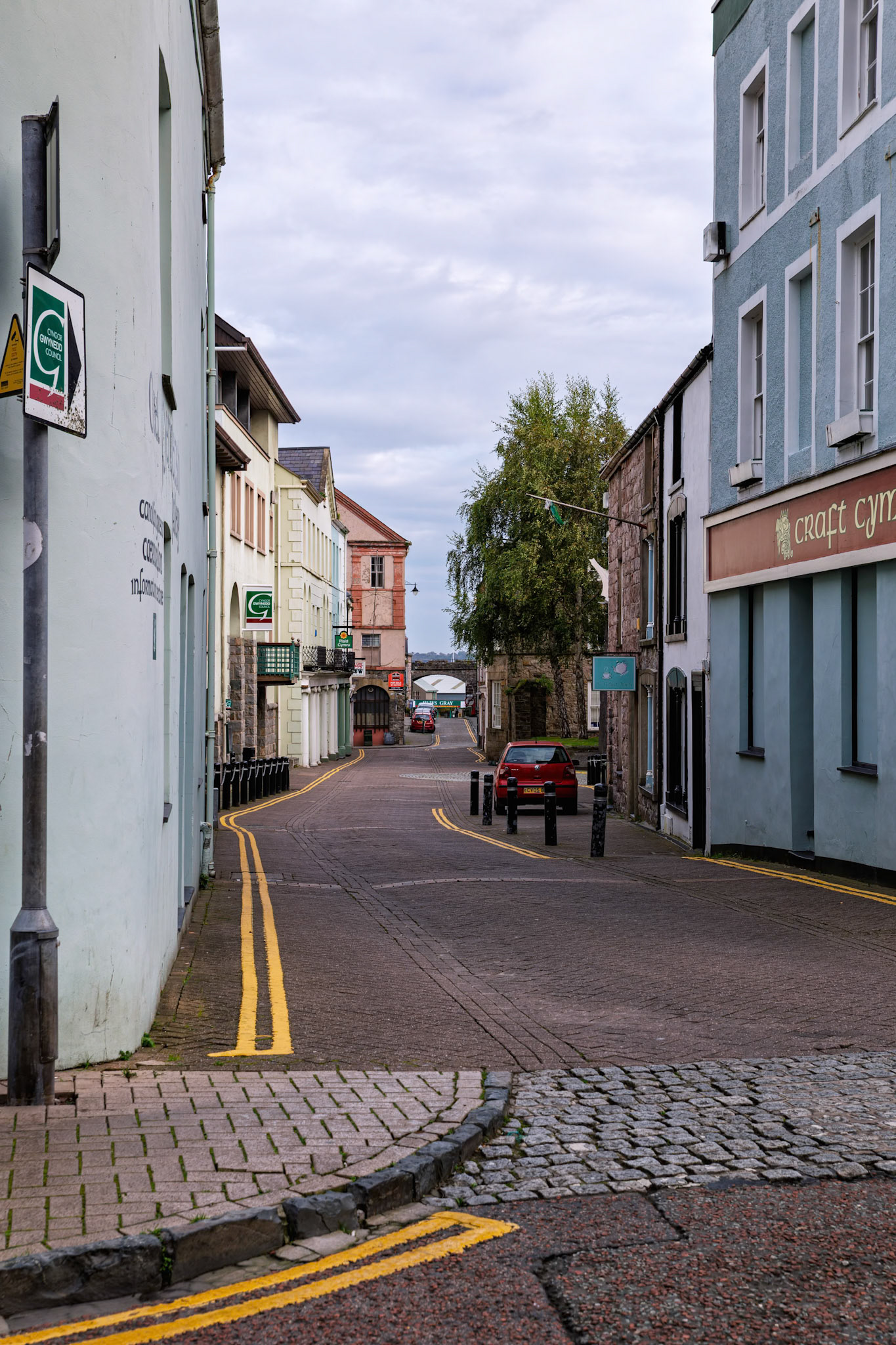 The streets outside the Caernarfon Castle, Wales