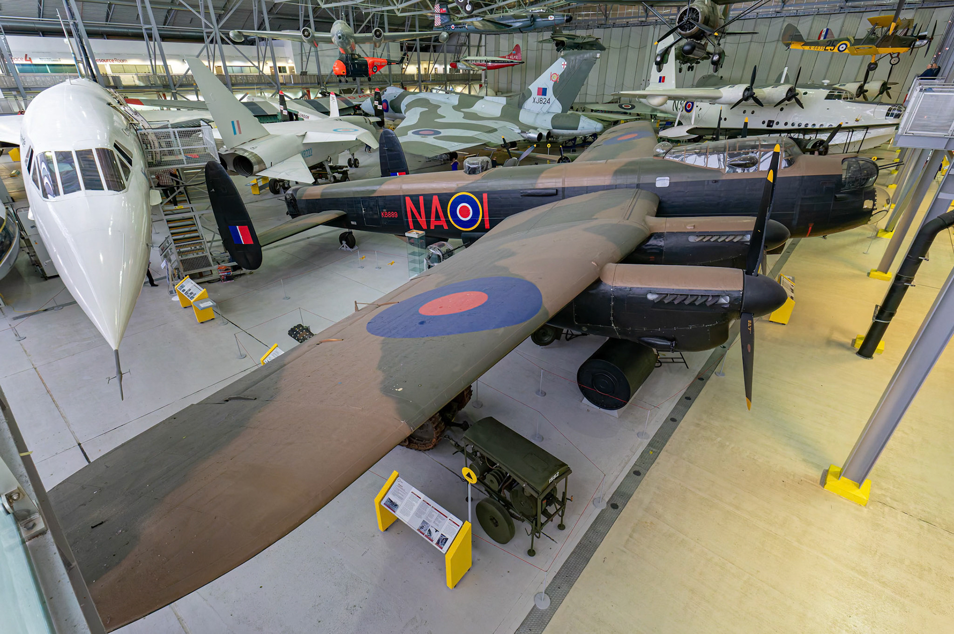 Avro Lancaster Mk X on display at the Duxford Imperial War Museum in Cambridge, United Kingdom