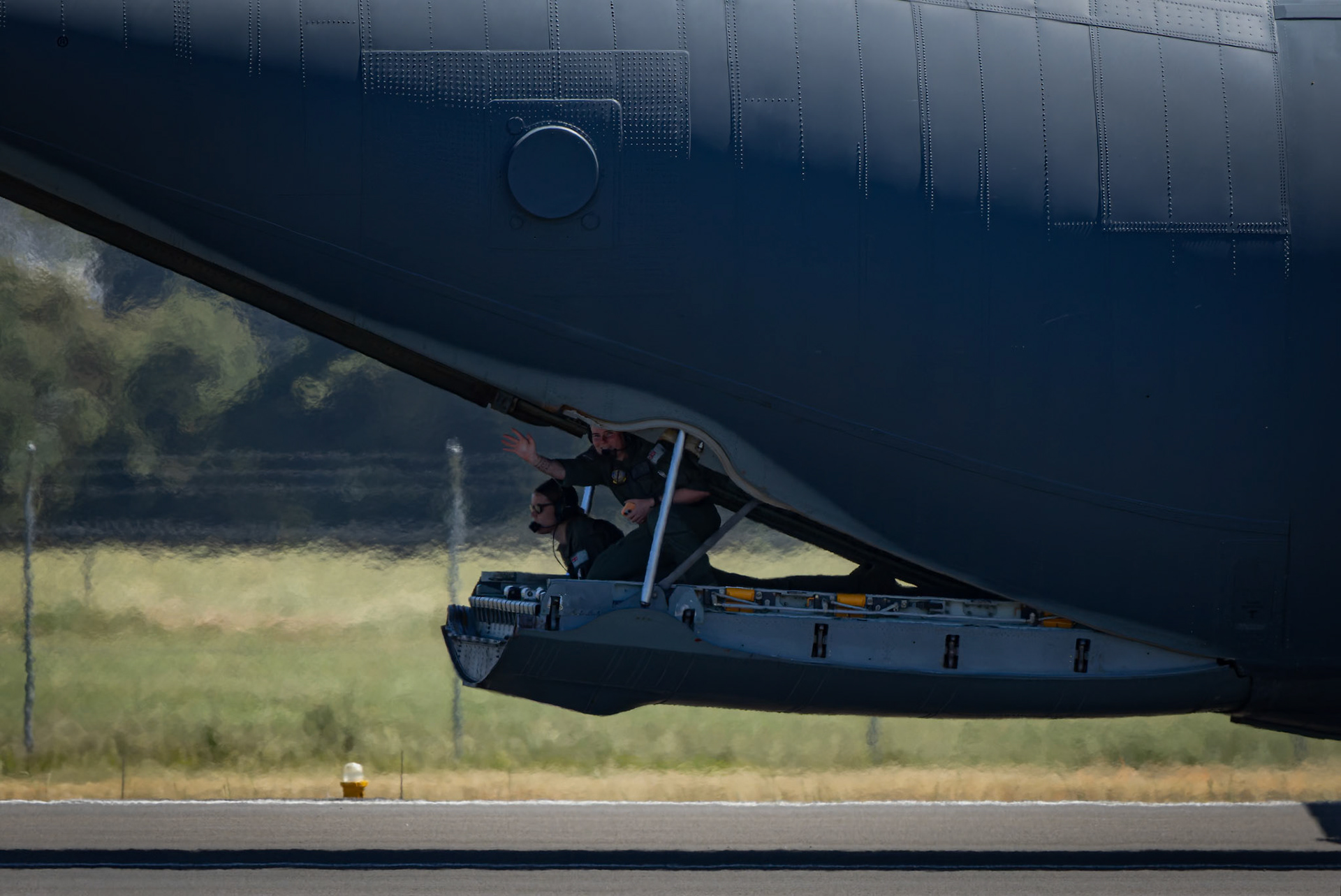 Lockheed Martin C-130J Hercules from the Royal Australian Air Force on display at the Shellharbour Airport, during the Airshows Downunder Shellharbour, New South Wales, Australia.