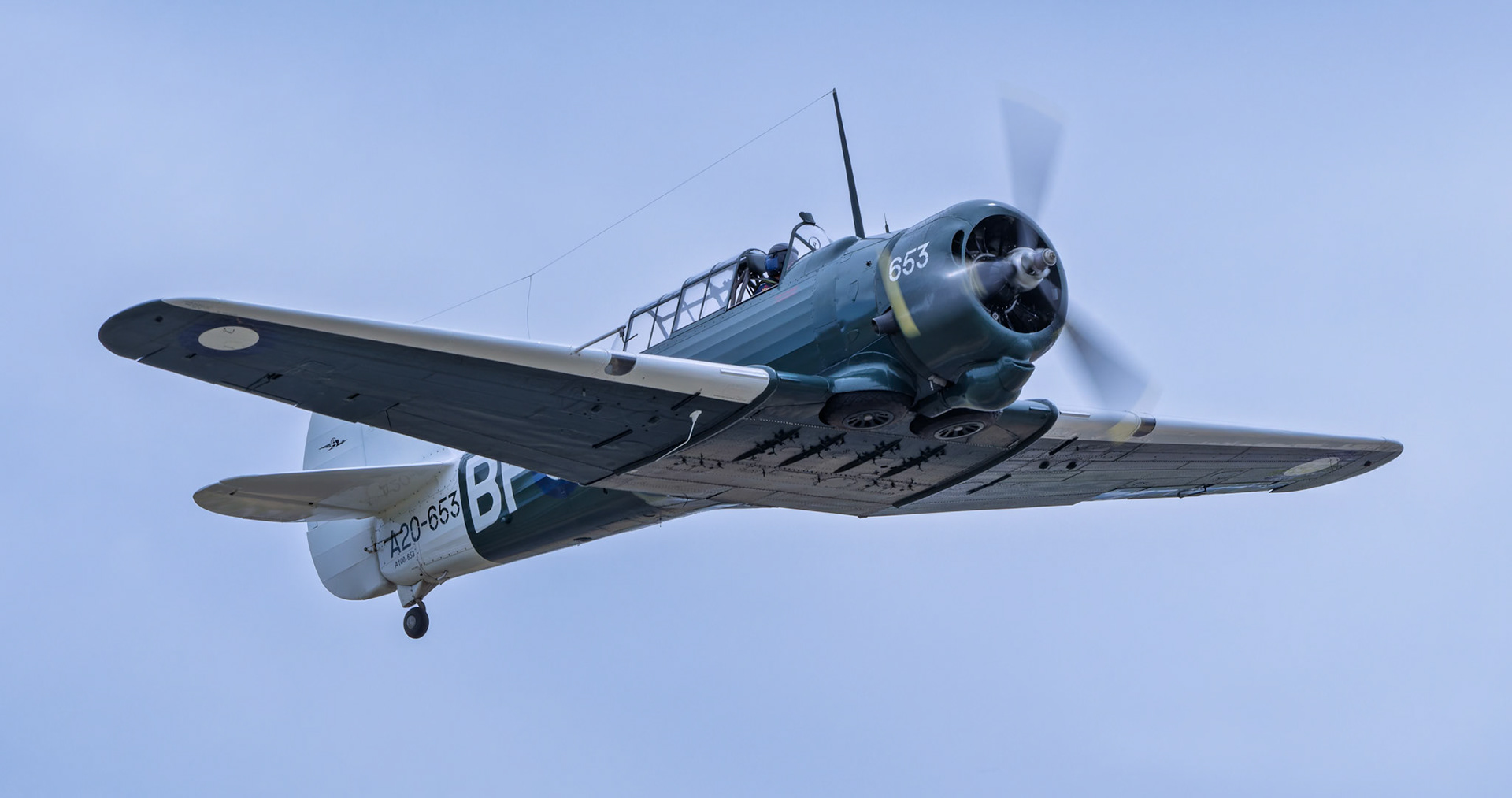 CAC CA-16 Mk.3 Wirraway with the Royal Australian Air Force Heritage Aircraft on display at the Richmond Airshow in New South Wales, Australia
