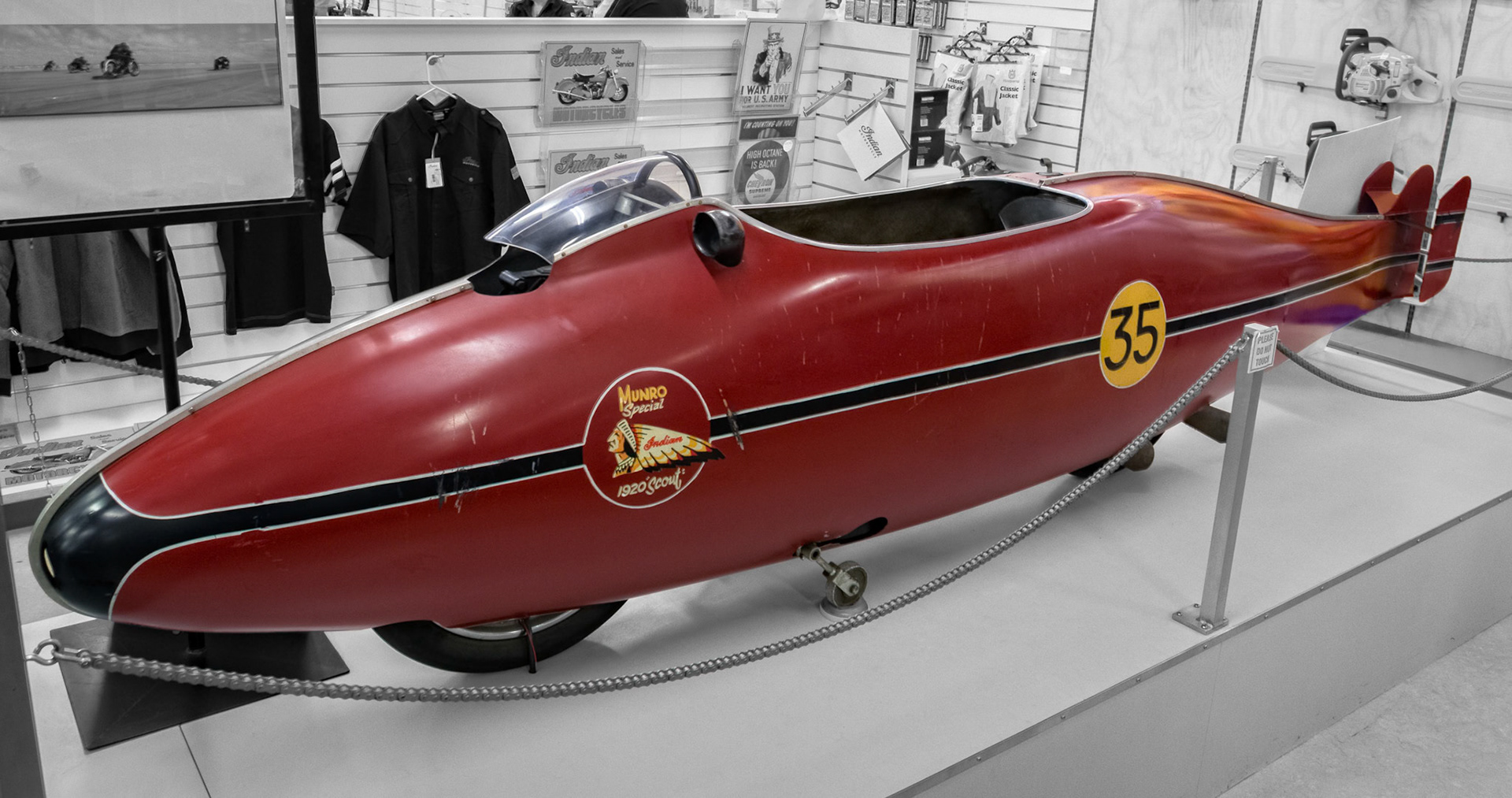 1920 Scout 'The Munro Special' at the Hardware Store in Invercargill, New Zealand