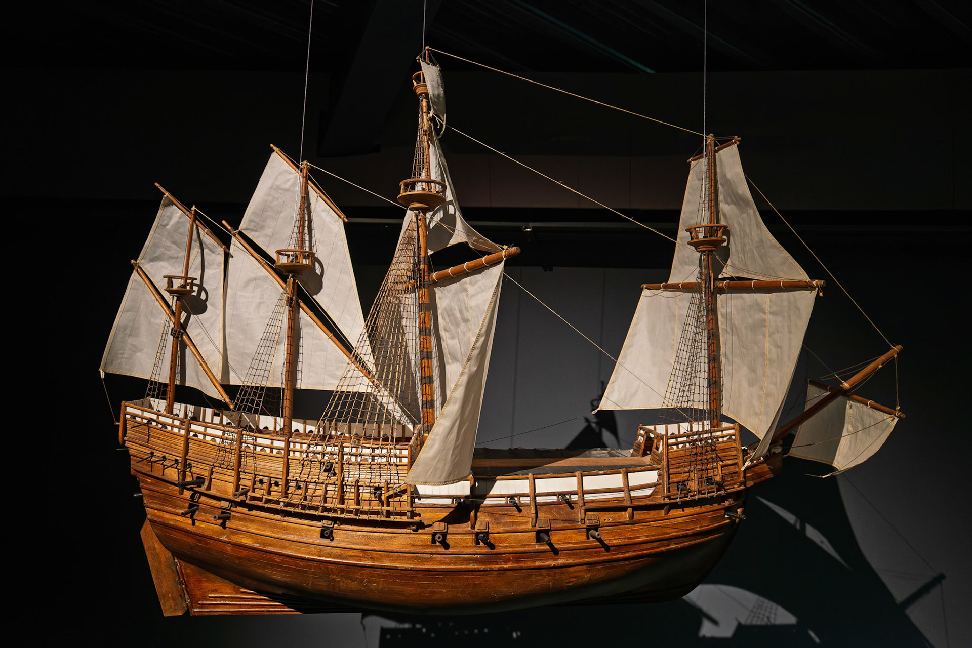 Model of the Mary Rose on display at Portsmouth Historic Dockyard in Portsmouth, England