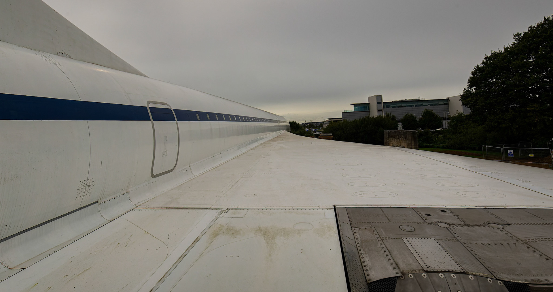 The view from the back of the Concorde on display at Brooklands musuem at Brooklands, England
