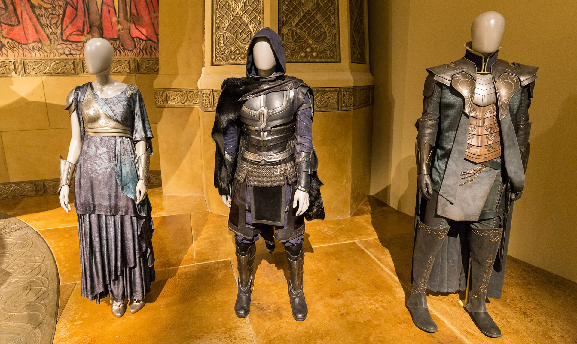 Customes from the movie Thor display at GOMA for the Marvel Exhibition, Brisbane