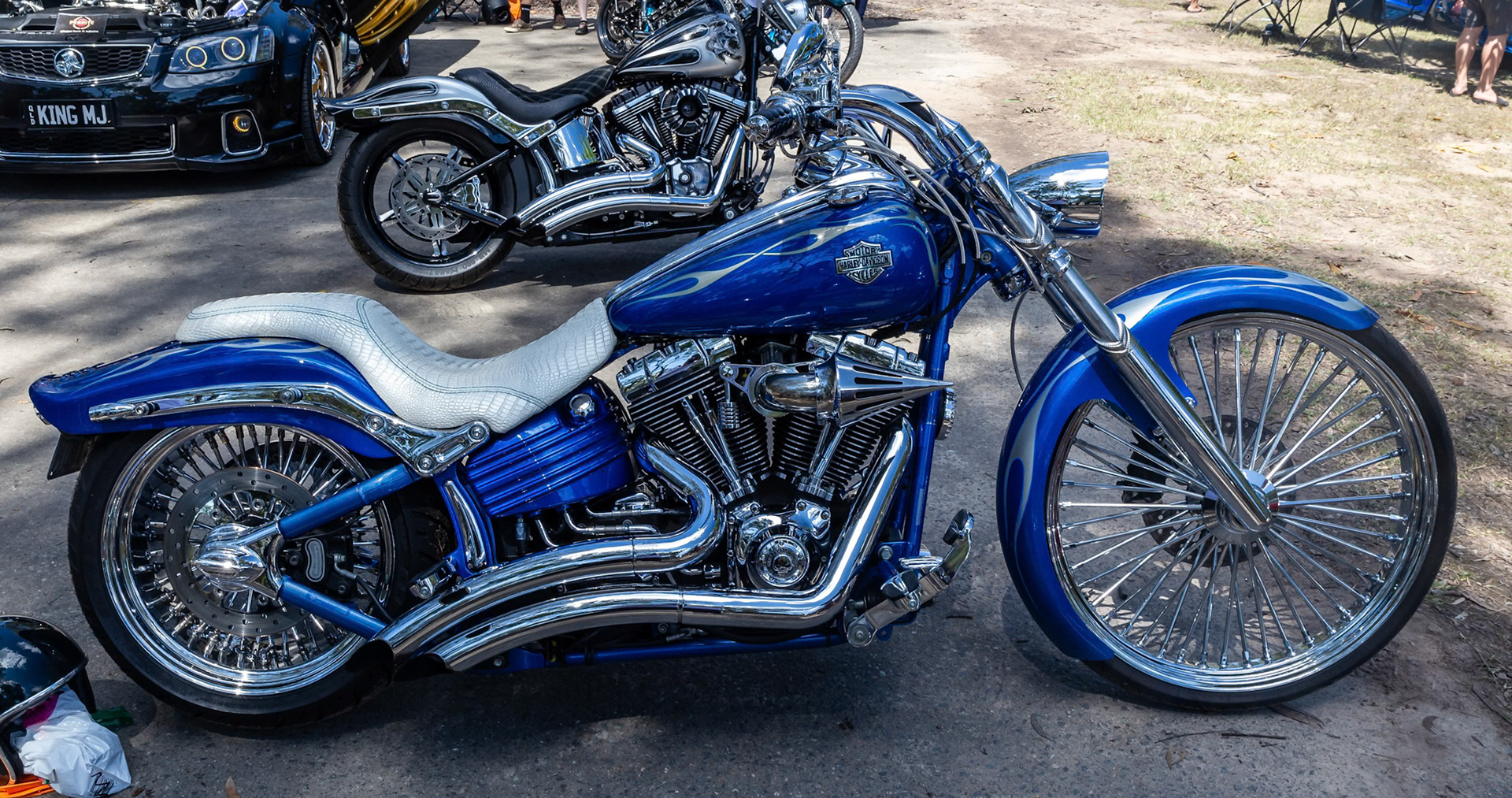 Custom Harley Davidson at the Forestdale Carshow in Forestdale, Australia. 2018