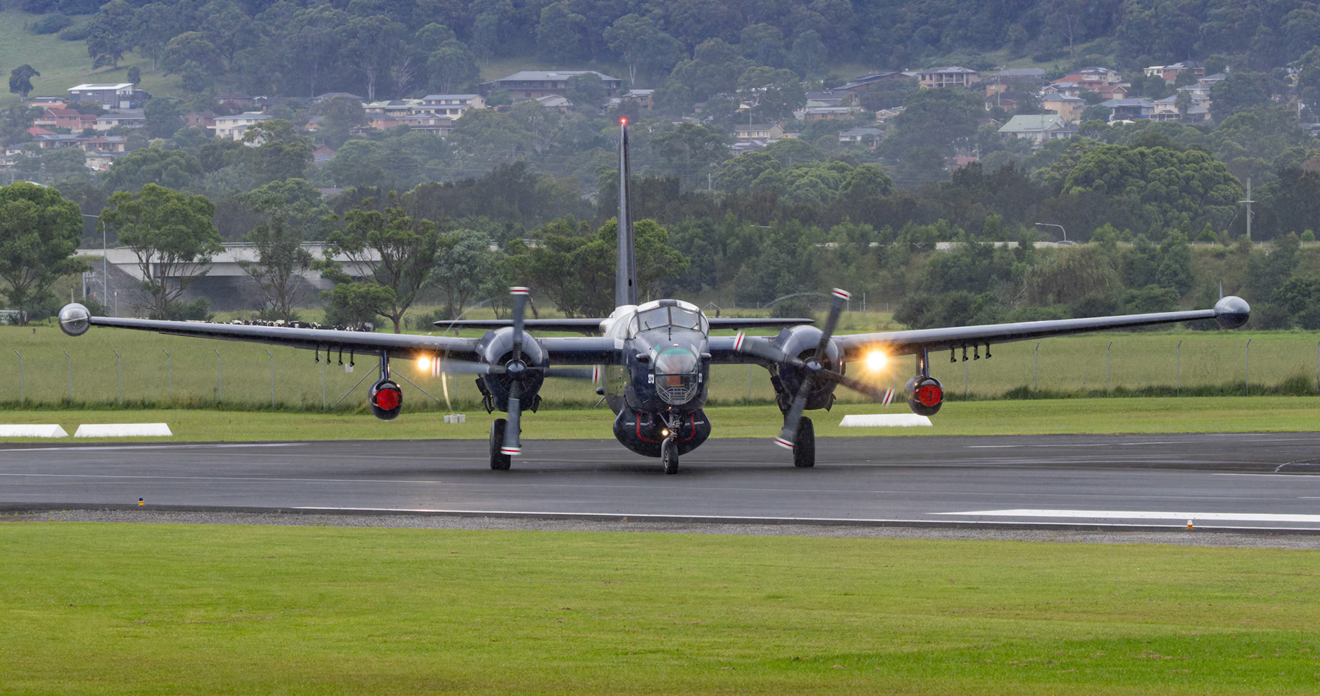 Lockheed SP-2H Neptune from the Historical Aircraft Restoration Society on display at the Shellharbour Airport, during the Airshows Downunder Shellharbour, New South Wales, Australia.