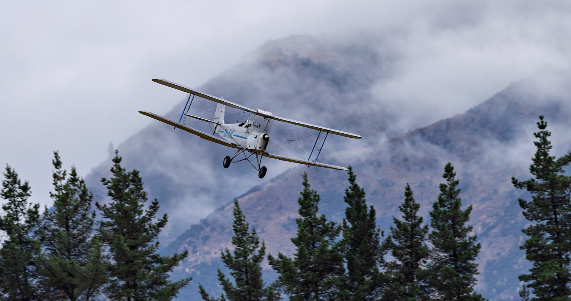 De Havilland DH-82A Tiger Moth (Silver) [ZK-ANL] on display at Warbirds over Wanaka, New Zealand