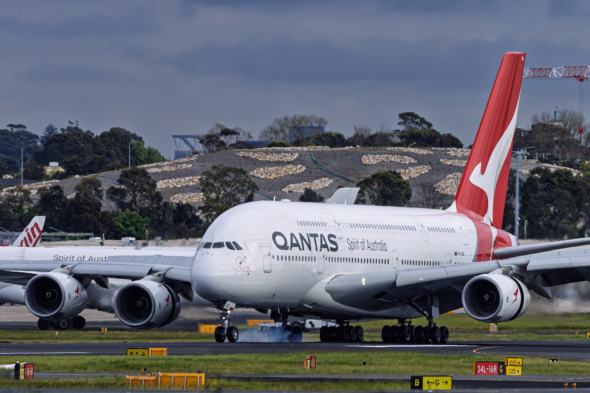 Qantas Airbus A380-842 [VH-OQD] Arriving from Dallas from the Sheps Mound, Sydney Airport, Australia