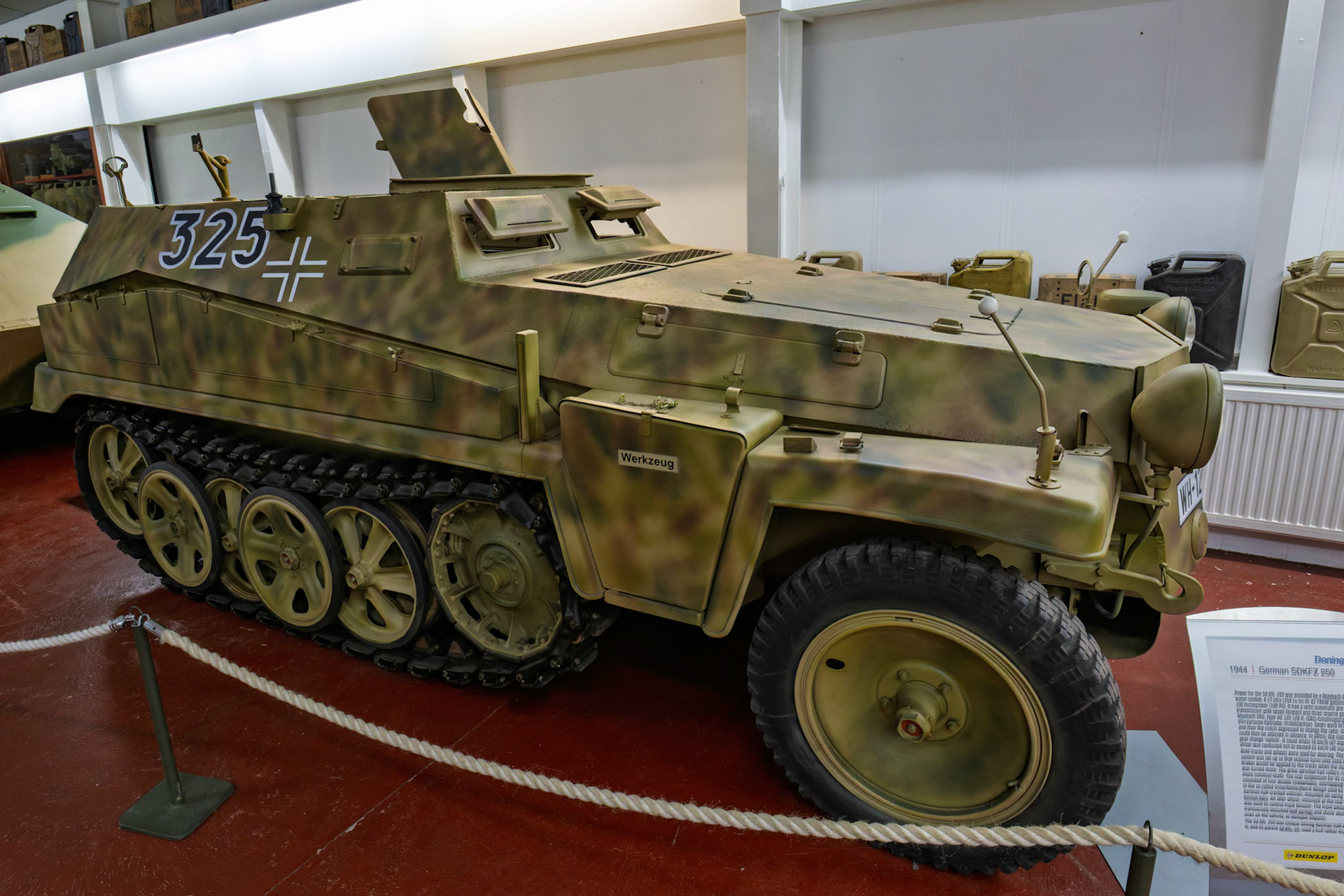 1944 German SDKFZ250 on display at Donington Park Museum, England