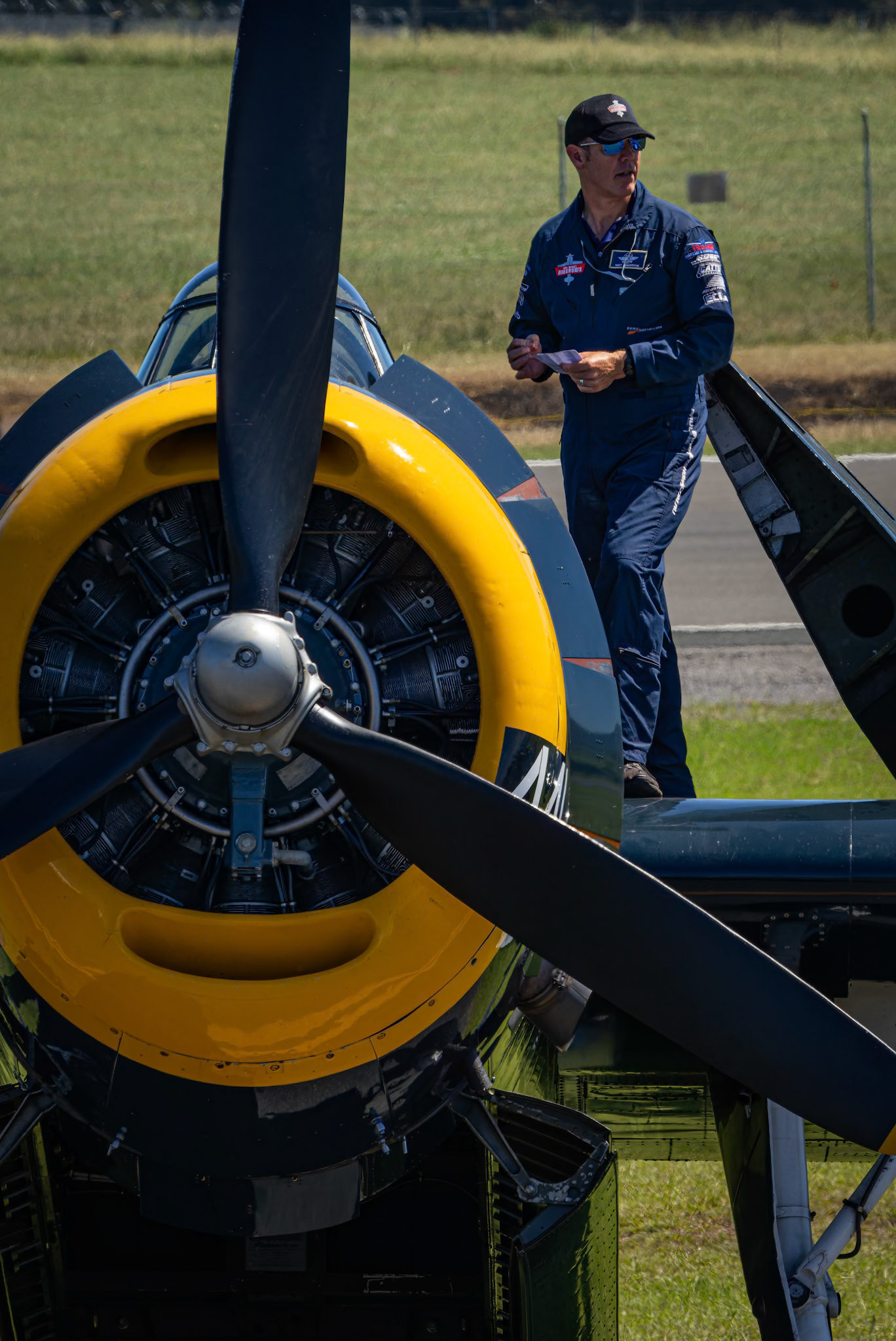 The TBM-3E Avenger from the Paul Bennet Airshows on display at the Shellharbour Airport, during the Airshows Downunder Shellharbour, New South Wales, Australia.