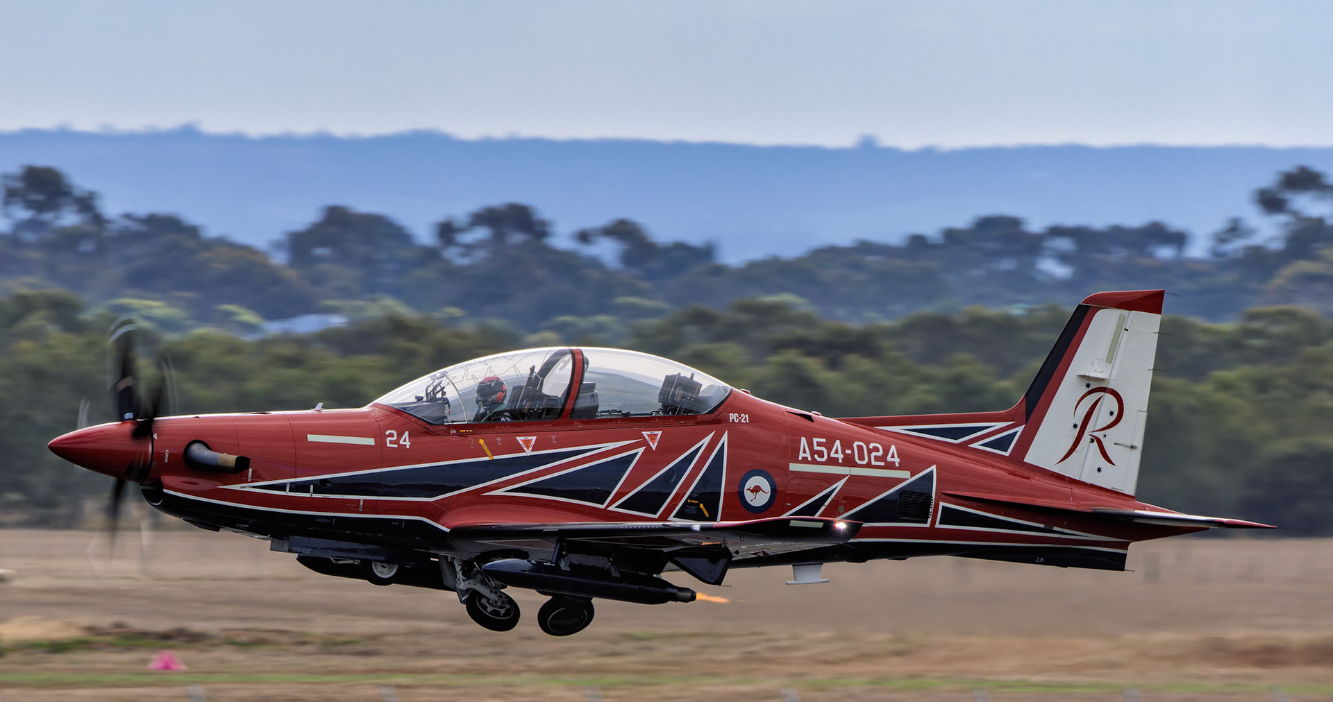 RAAF Roulettes in the Pilatus PC-21 on display at the Avalon Airshow in Victoria, Australia