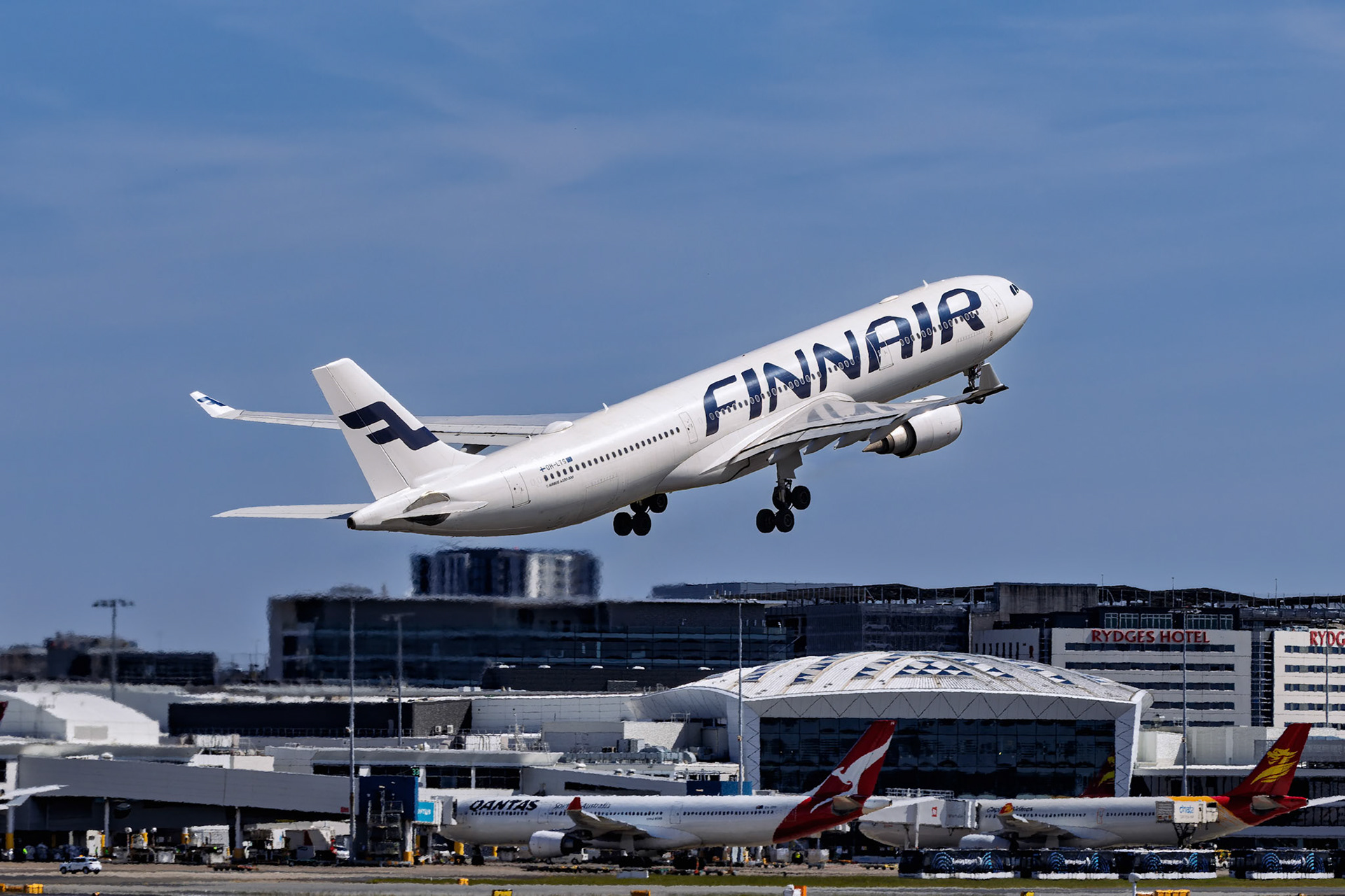 Finnair Airbus A330-302 [OH-LTS] Departing to Bangkok from the Sheps Mound, Sydney Airport, Australia
