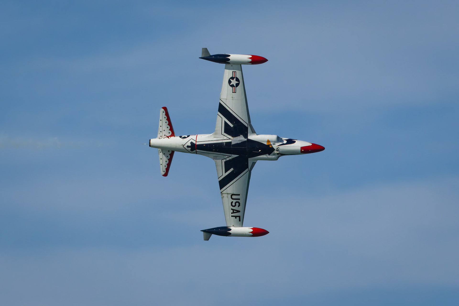 Greg Colyer in the T-33 Shooting Star on display at the Pacific Airshow on the Gold Coast, Australia