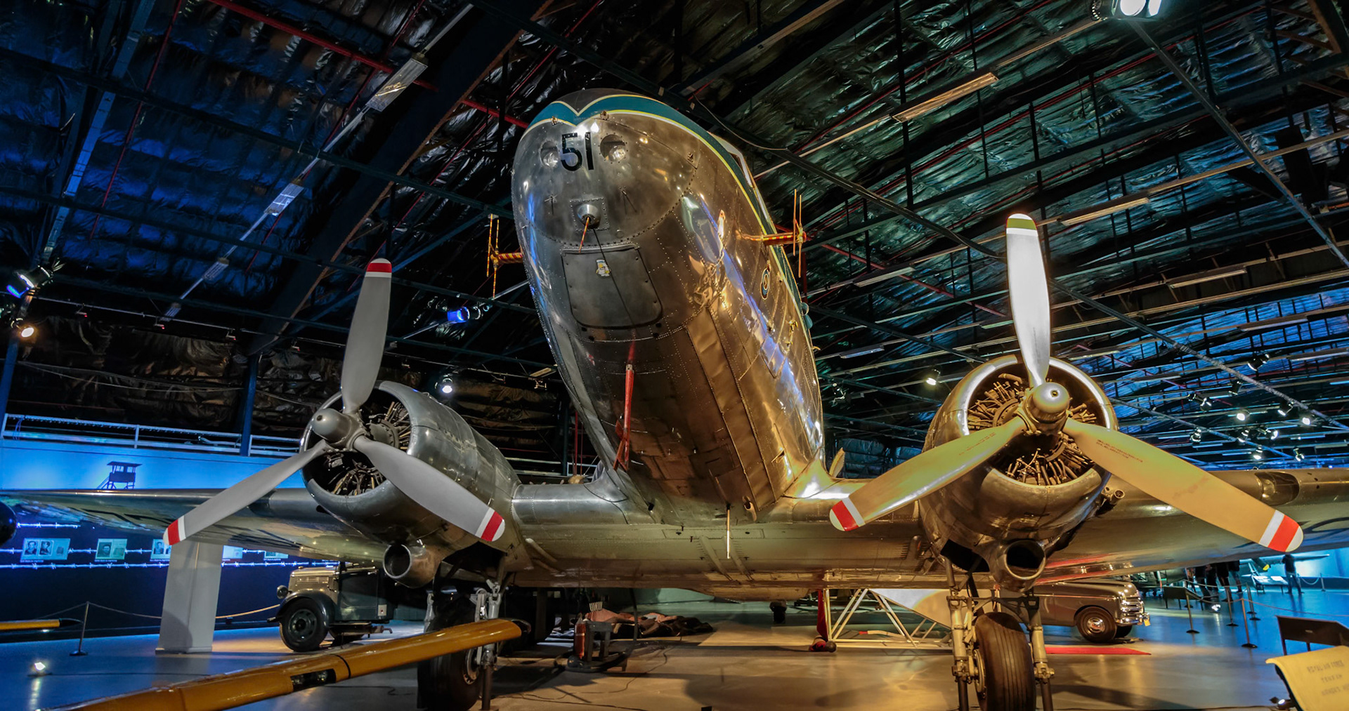 Douglas C-47B Dakota on display at the Air Force Museum of New Zealand in Christchurch, New Zealand.