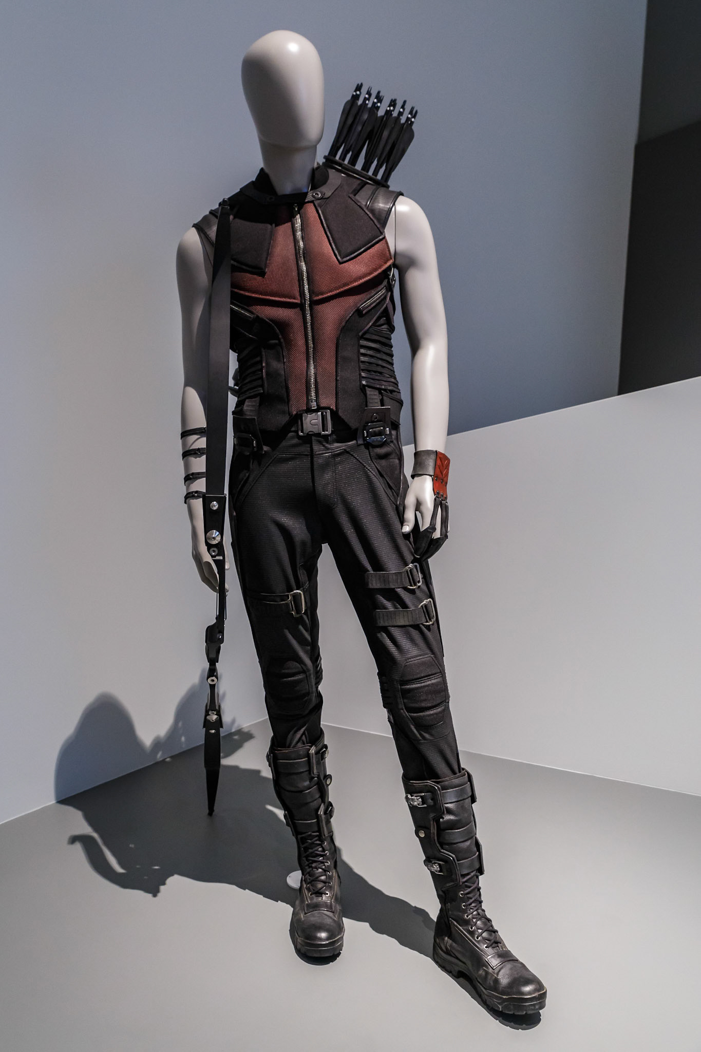 Hawkeye custome display at GOMA for the Marvel Exhibition, Brisbane