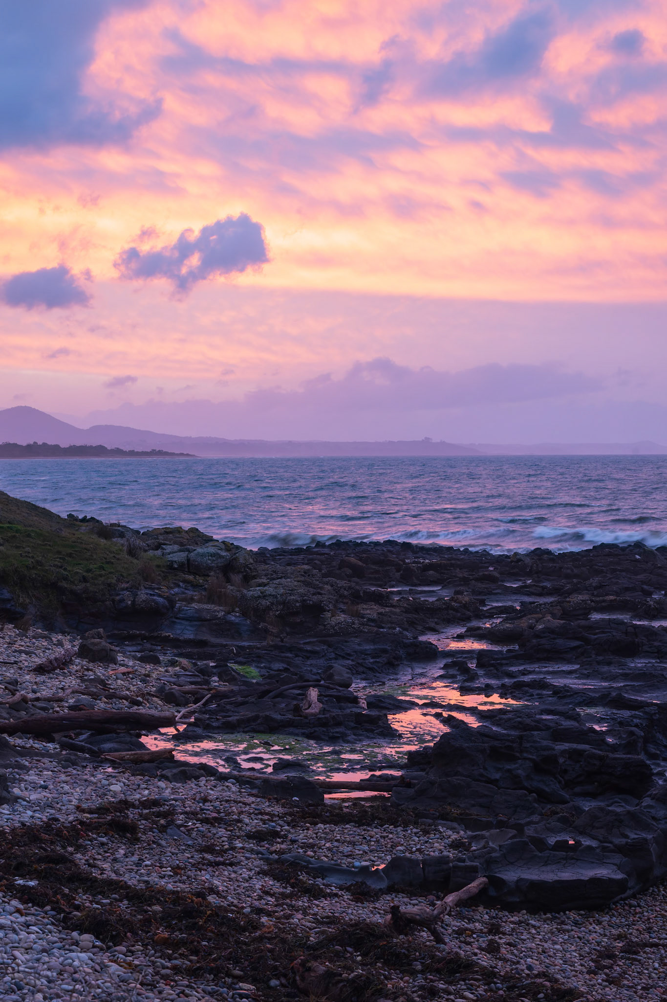 Sunset over 'The Cove' on the outskirts of Devonport in Tasmania, Australia