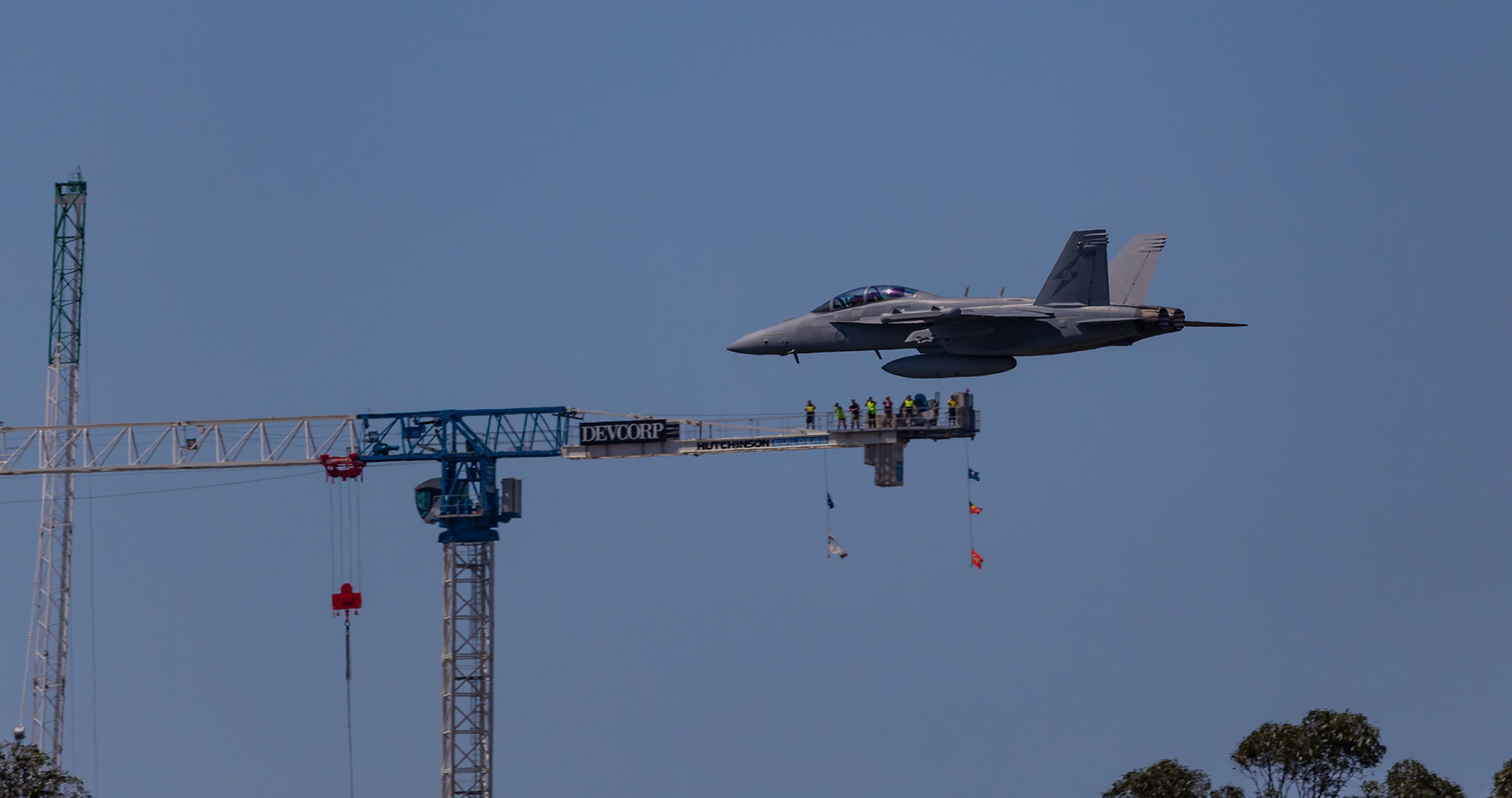 Best seat in the house of the RAAF FA-18 Growler on a practise run in preparation fot Riverfire 2018 in Brisbane, Australia