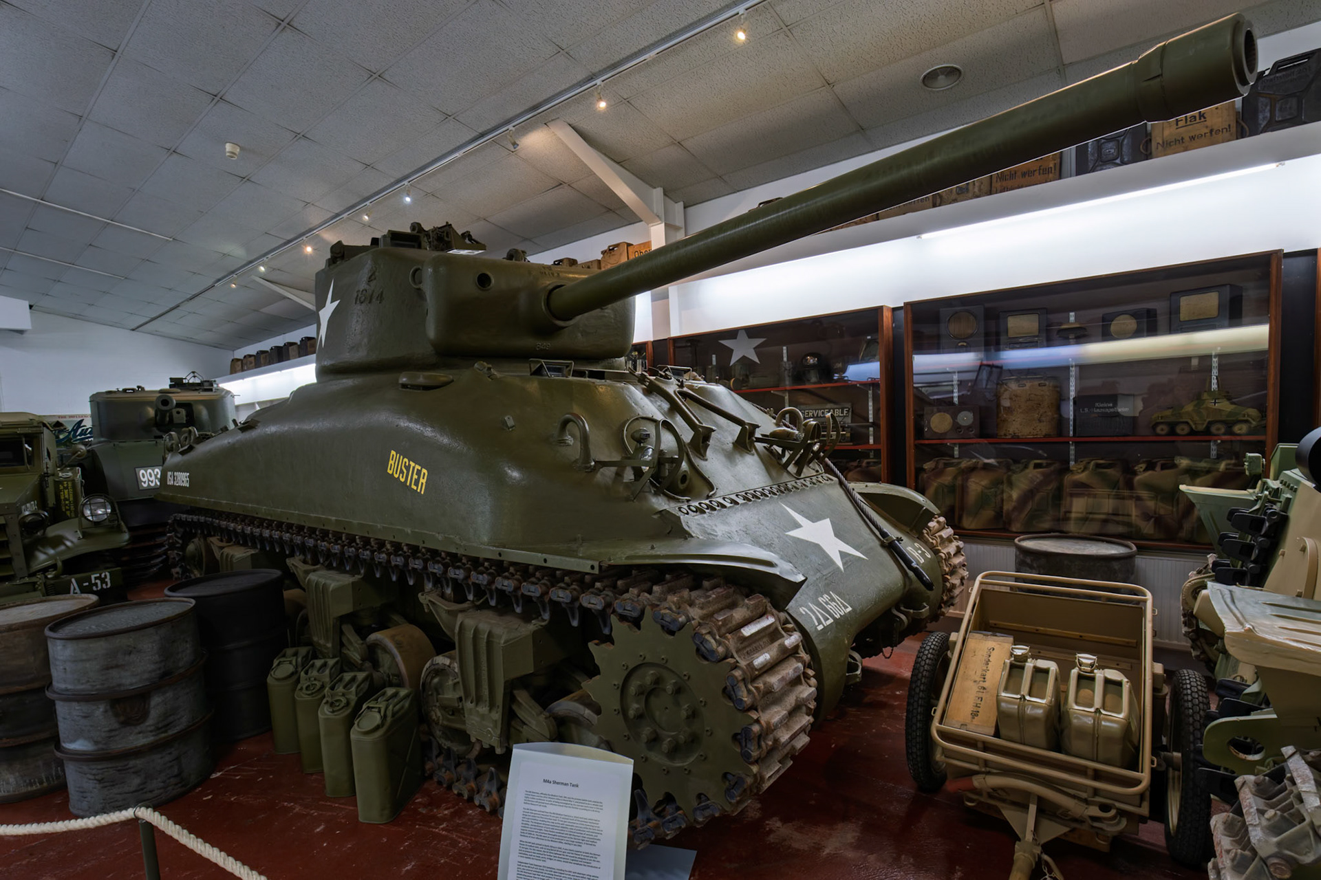 M4A Sherman Tank on display at Donington Park Museum, England