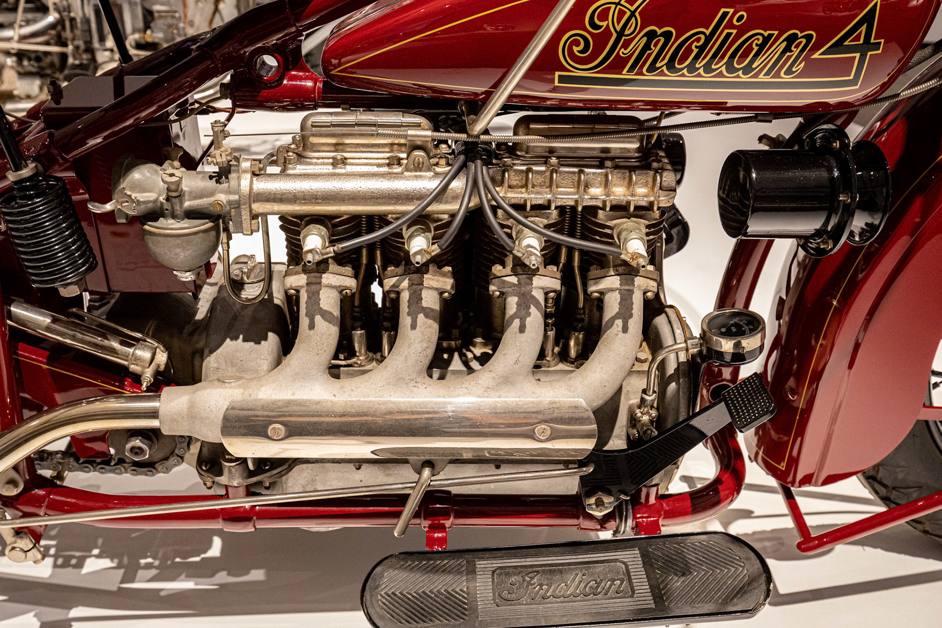 1928 Indian Model 401 in the Exhibition The MotorCycle at GOMA in Brisbane, Australia
