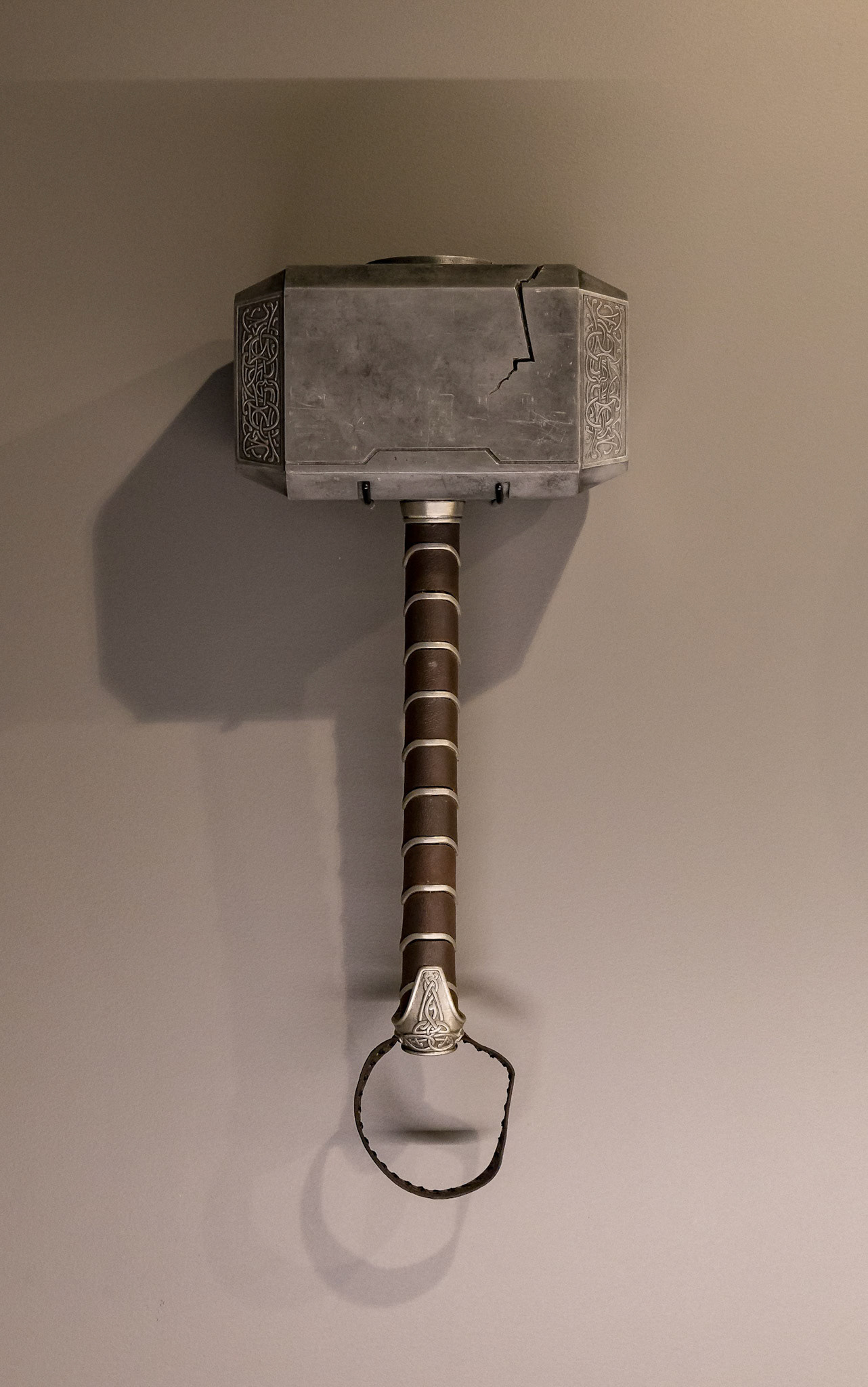 Thor's Hammer "Mjölnir" prop display at GOMA for the Marvel Exhibition, Brisbane