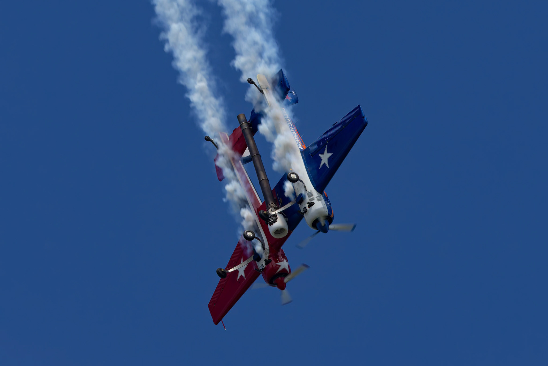 Jeff Boerboon flying the Yak 110 on display at the Shellharbour Airport, during the Airshows Downunder Shellharbour, New South Wales, Australia.