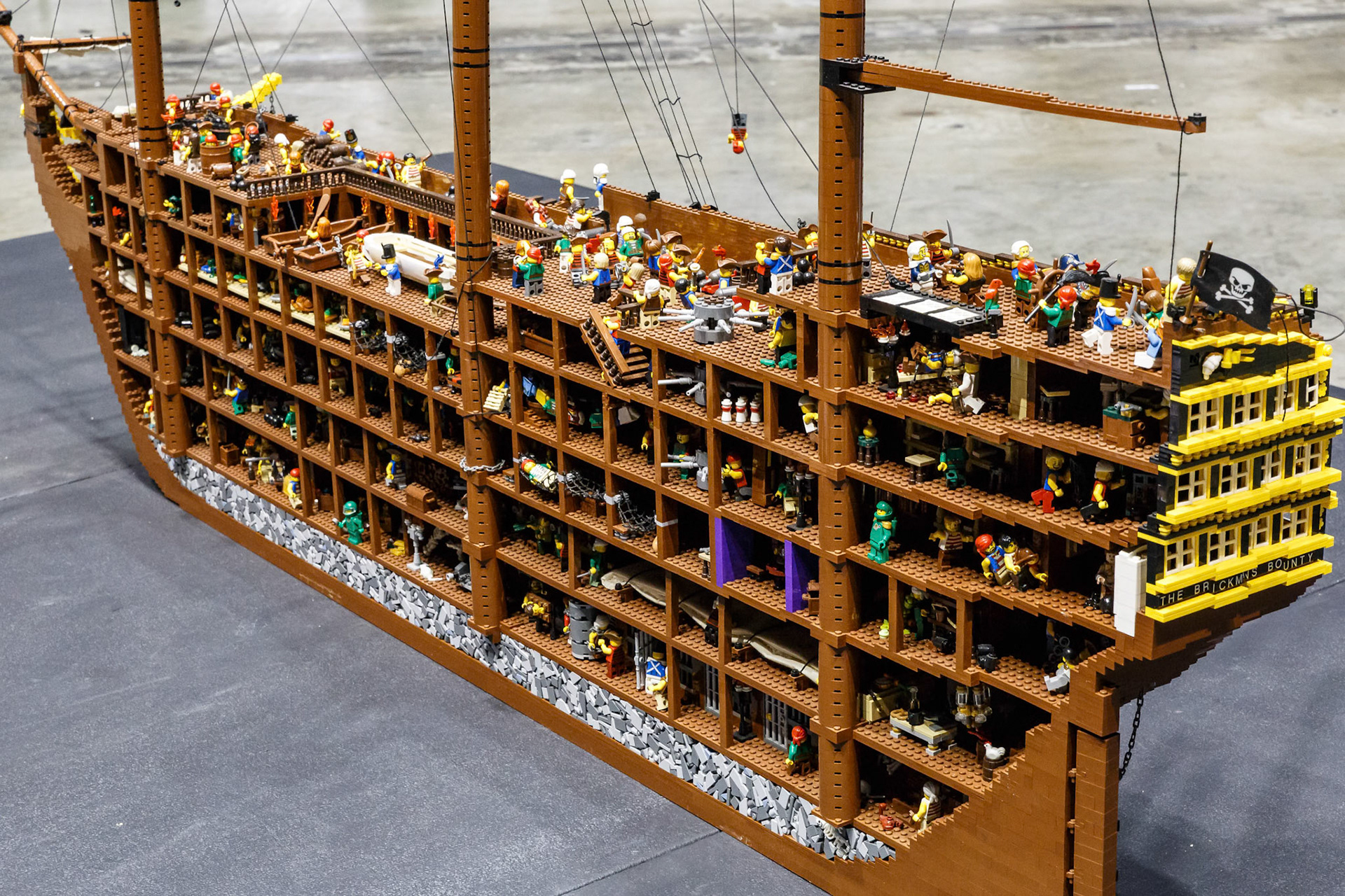 The Brickmans Bounty Lego Creation at the Brickman Experience at the Gold Coast, Australia