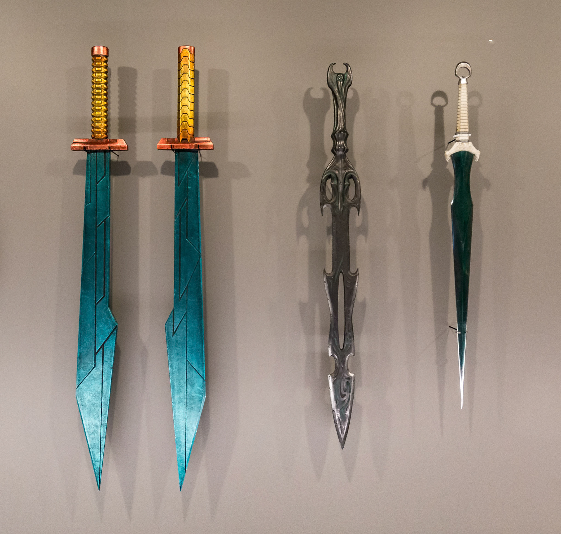 Weapon prop from the Thor movie at GOMA for the Marvel Exhibition, Brisbane