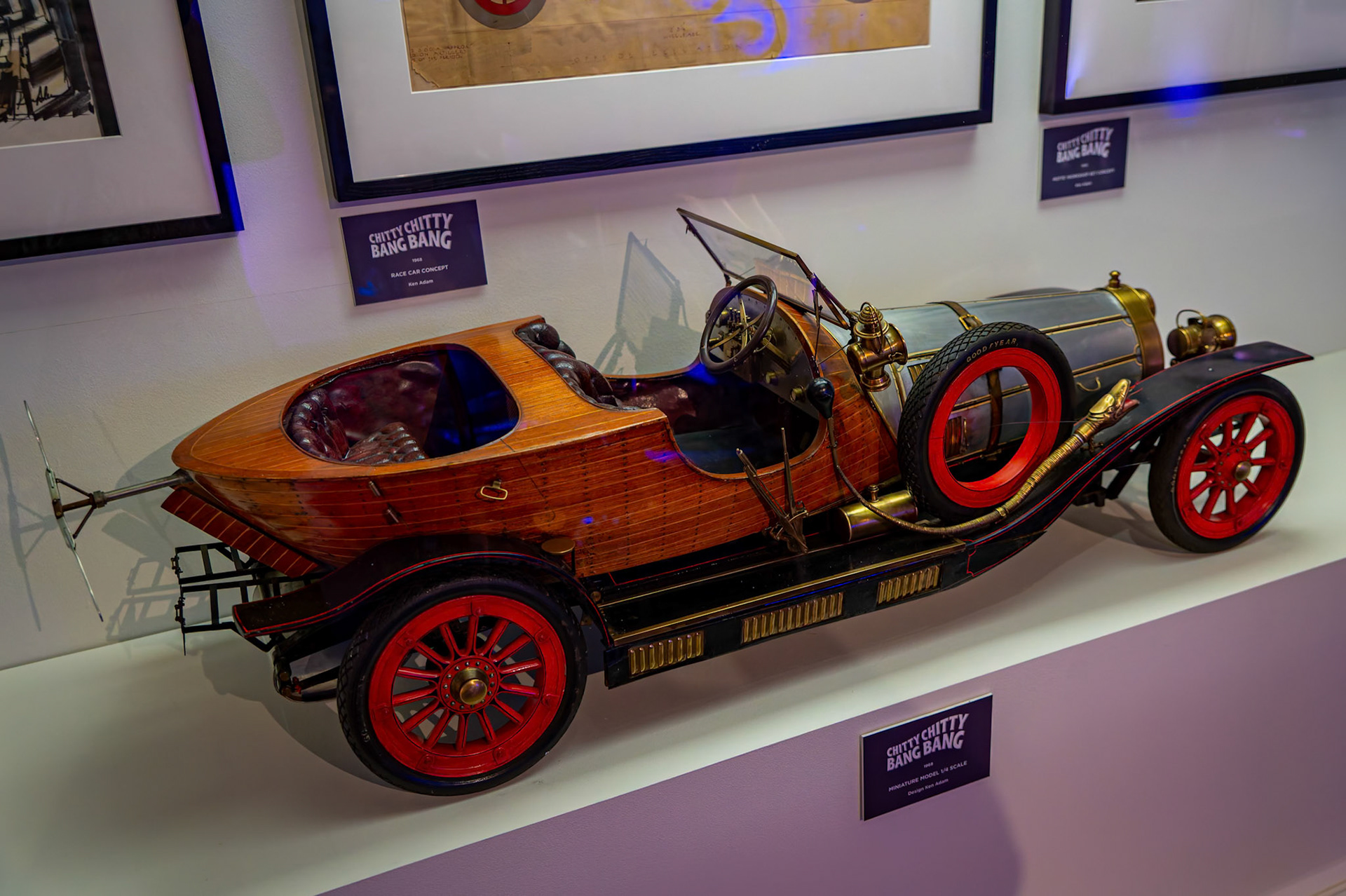Miniture Model of Chitty Chitty Bang Bang at Bond in Motion in London, England