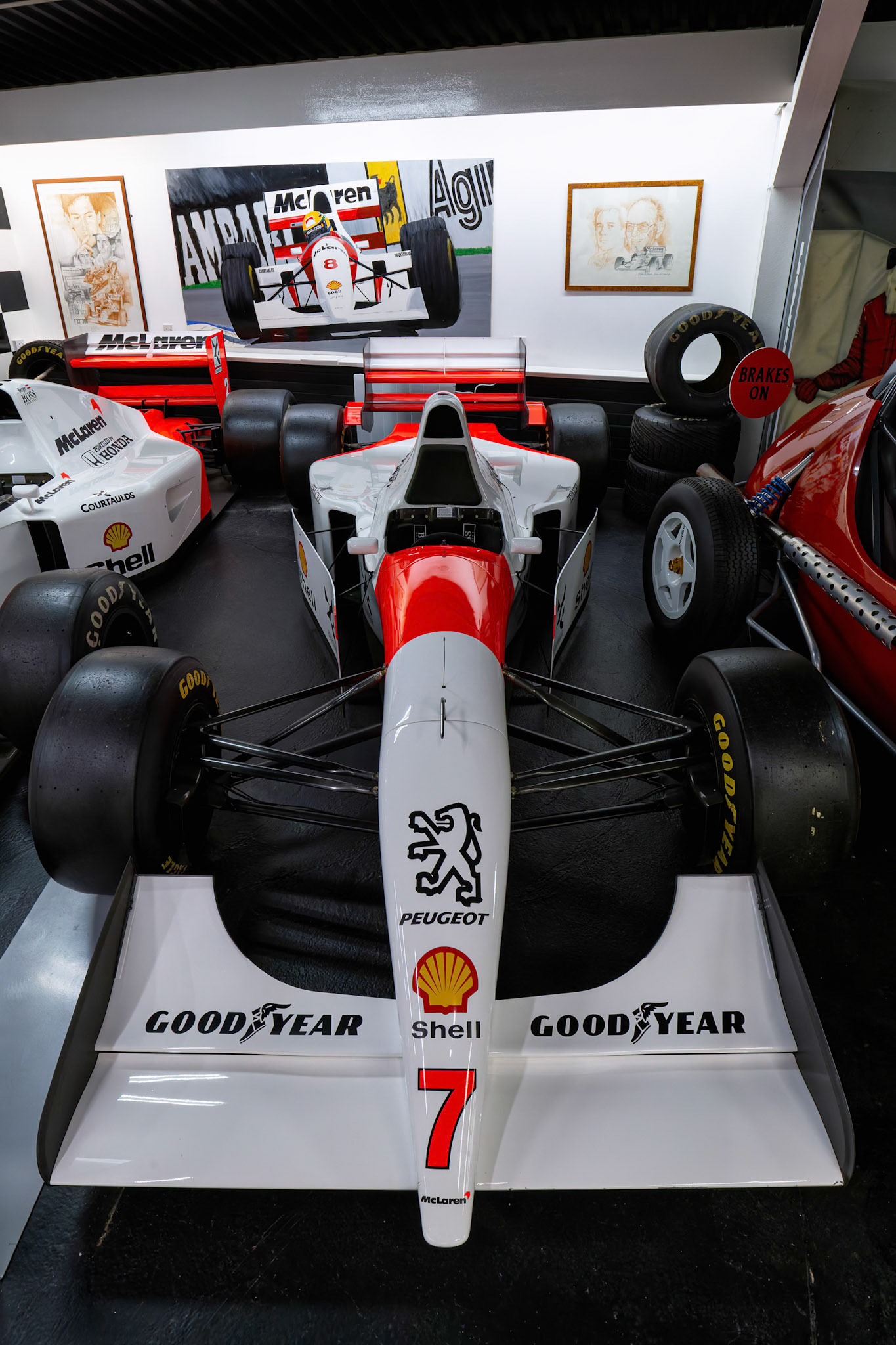1997 McLaren Peugeot MP4/9 Formula 1 car at Donington Park Museum, England