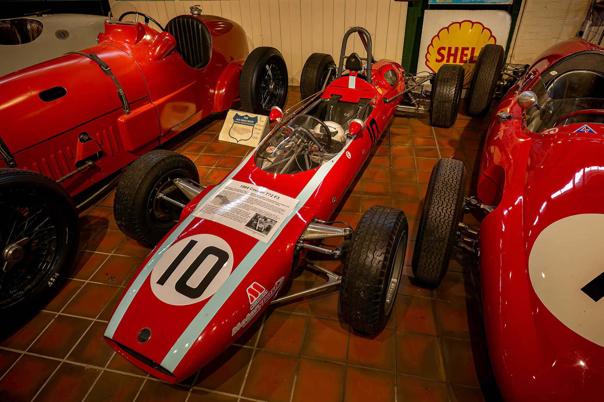 The 1964 Cooper T72 F3 on display at Brooklands musuem at Brooklands, England