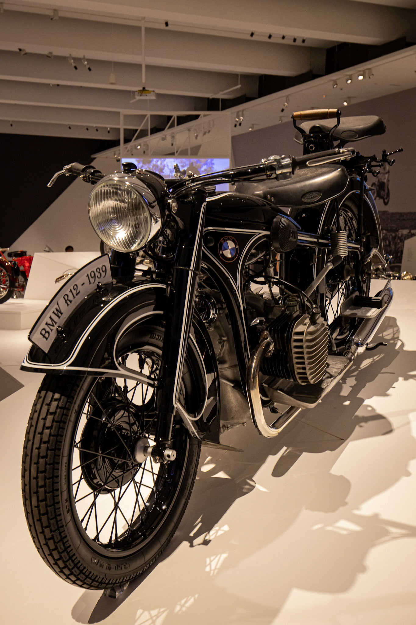 1939 BMW R12 in the Exhibition The MotorCycle at GOMA in Brisbane, Australia