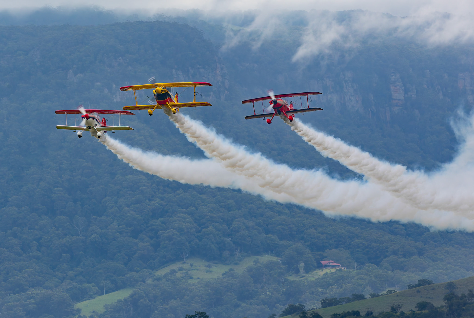 Sky Aces Aerobatics from the Paul Bennet Airshows on display at the Shellharbour Airport, during the Airshows Downunder Shellharbour, New South Wales, Australia.