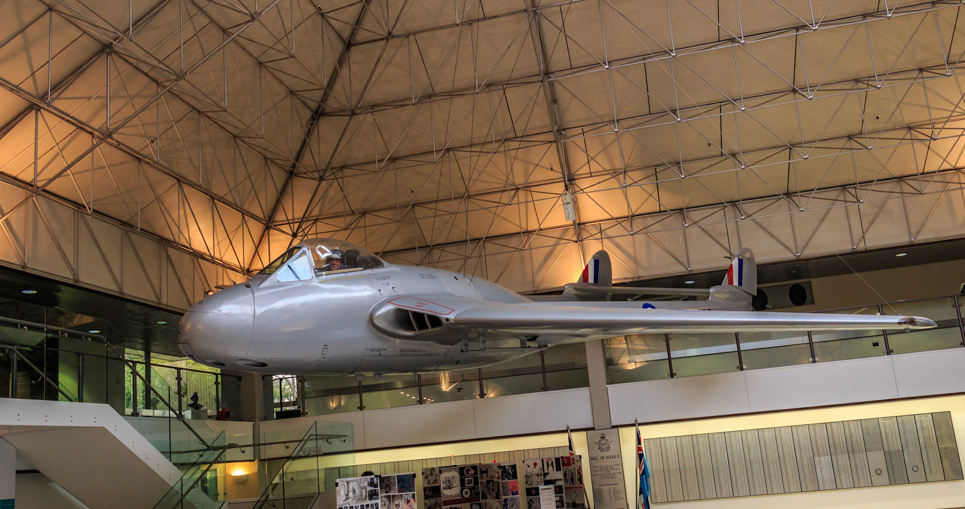 De Havilland Vampire on display at the Air Force Museum of New Zealand in Christchurch, New Zealand.