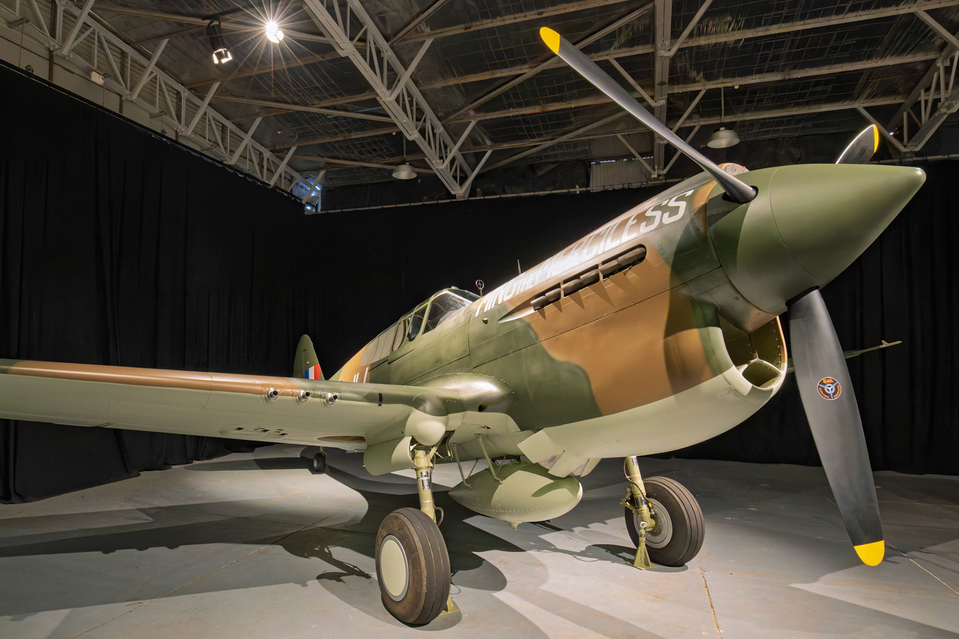 Curtiss P-40E Kittyhawk A29-90 at the RAAF Museum Point Cook in Victoria, Australia