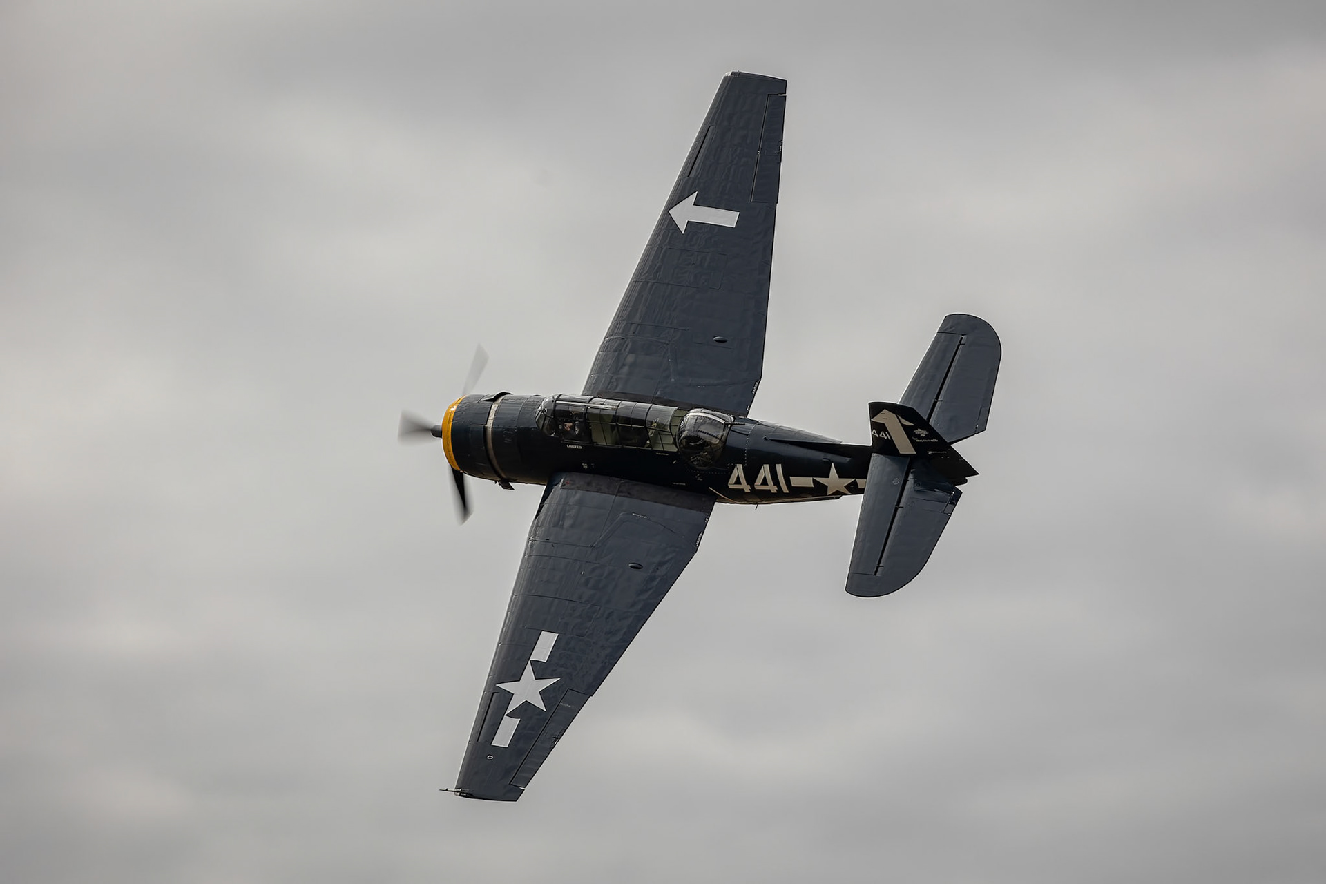 The TBM Avenger in a flying display at the 2022 Brisbane Airshow at Watts Bridge Memorial Airport, Australia