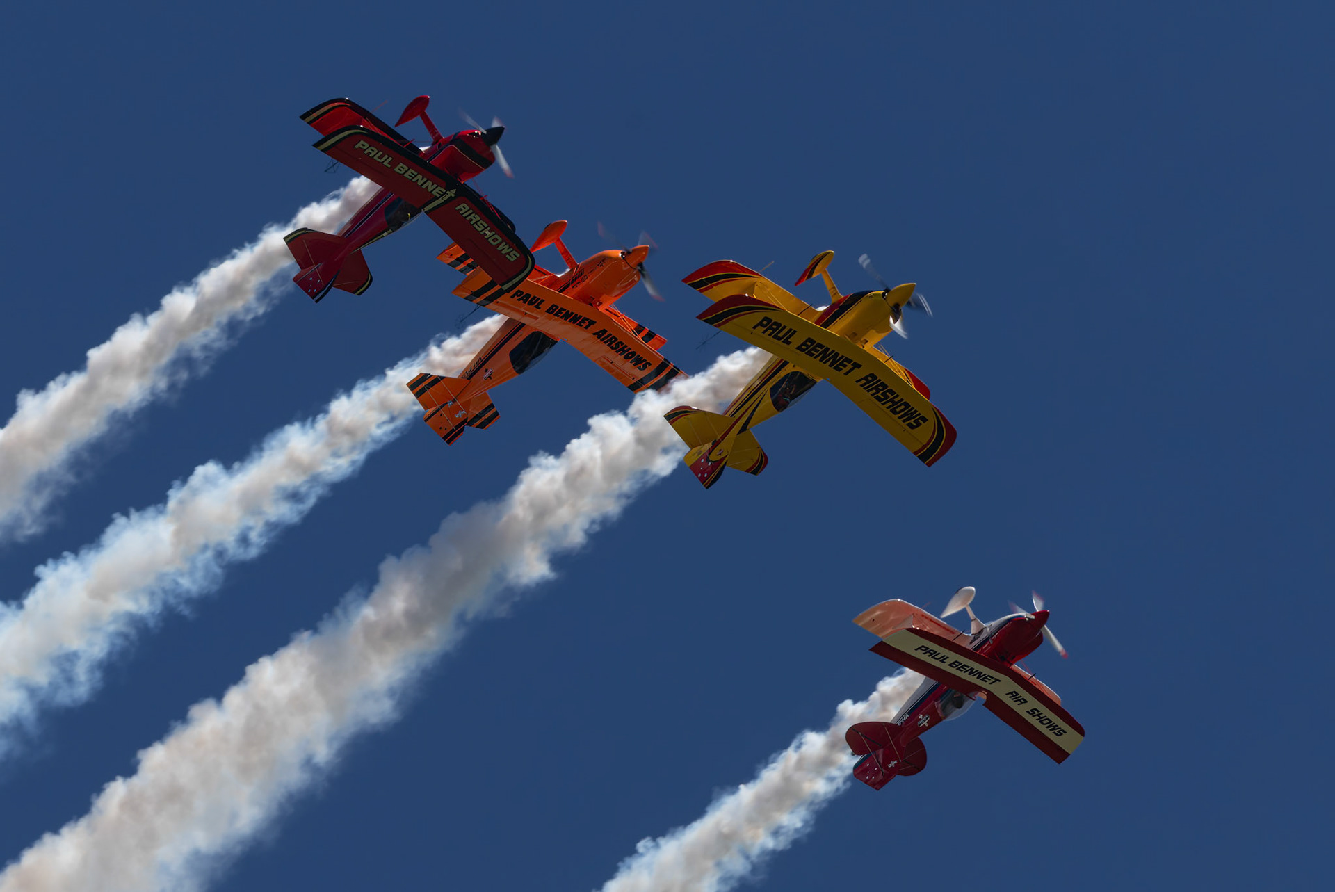 Sky Aces Aerobatics from the Paul Bennet Airshows on display at the Shellharbour Airport, during the Airshows Downunder Shellharbour, New South Wales, Australia.