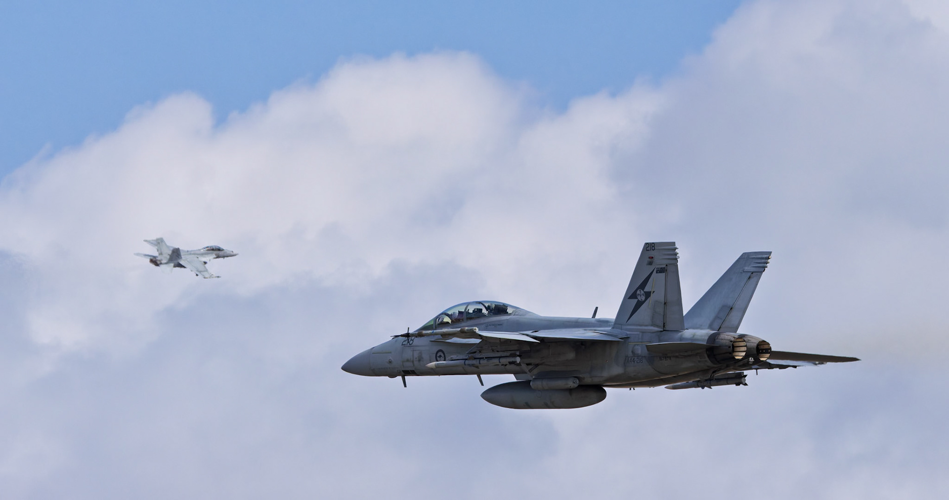 RAAF FA-18F Super Hornet on display at the Avalon Airshow in Victoria, Australia