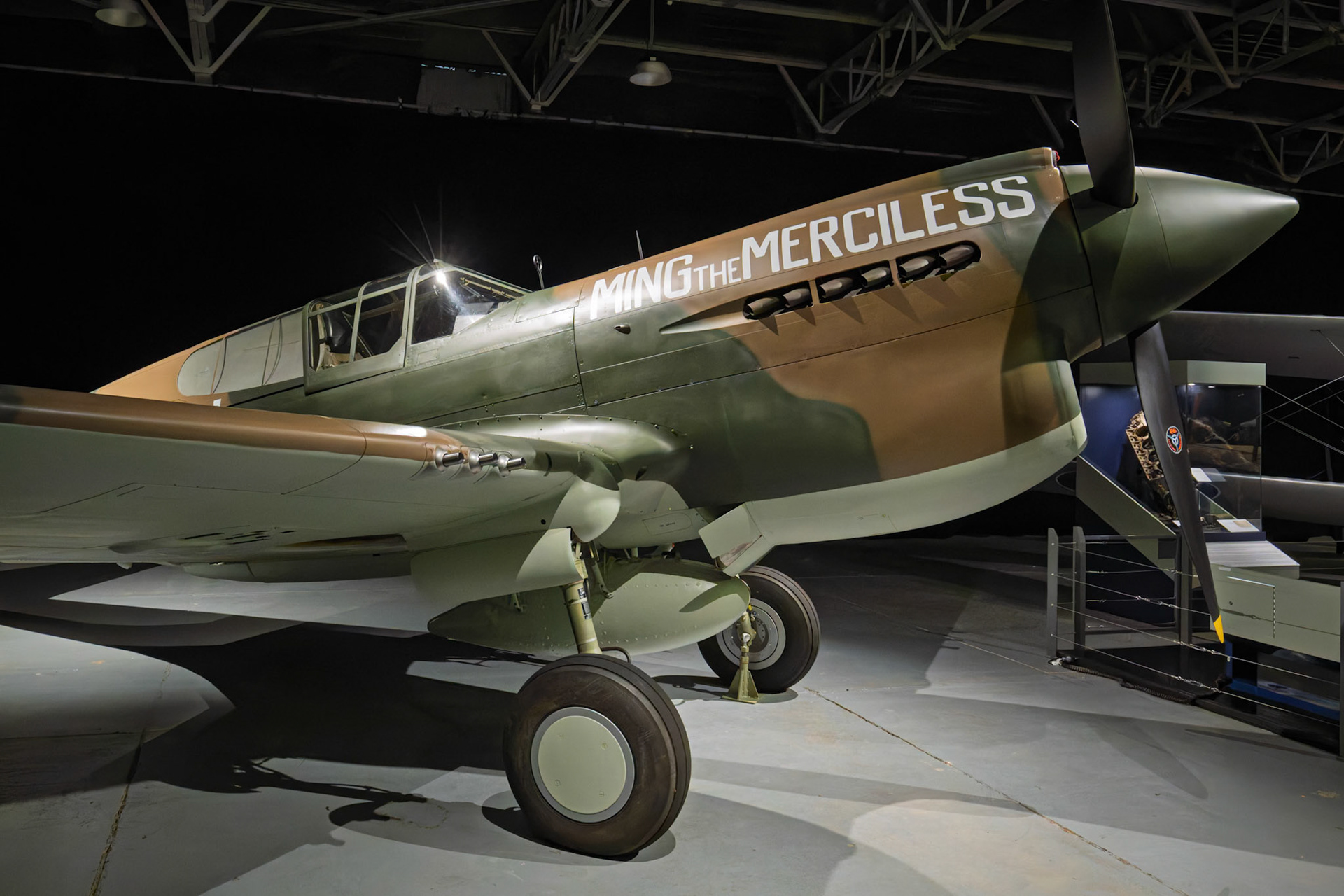 Curtiss P-40E Kittyhawk A29-90 at the RAAF Museum Point Cook in Victoria, Australia