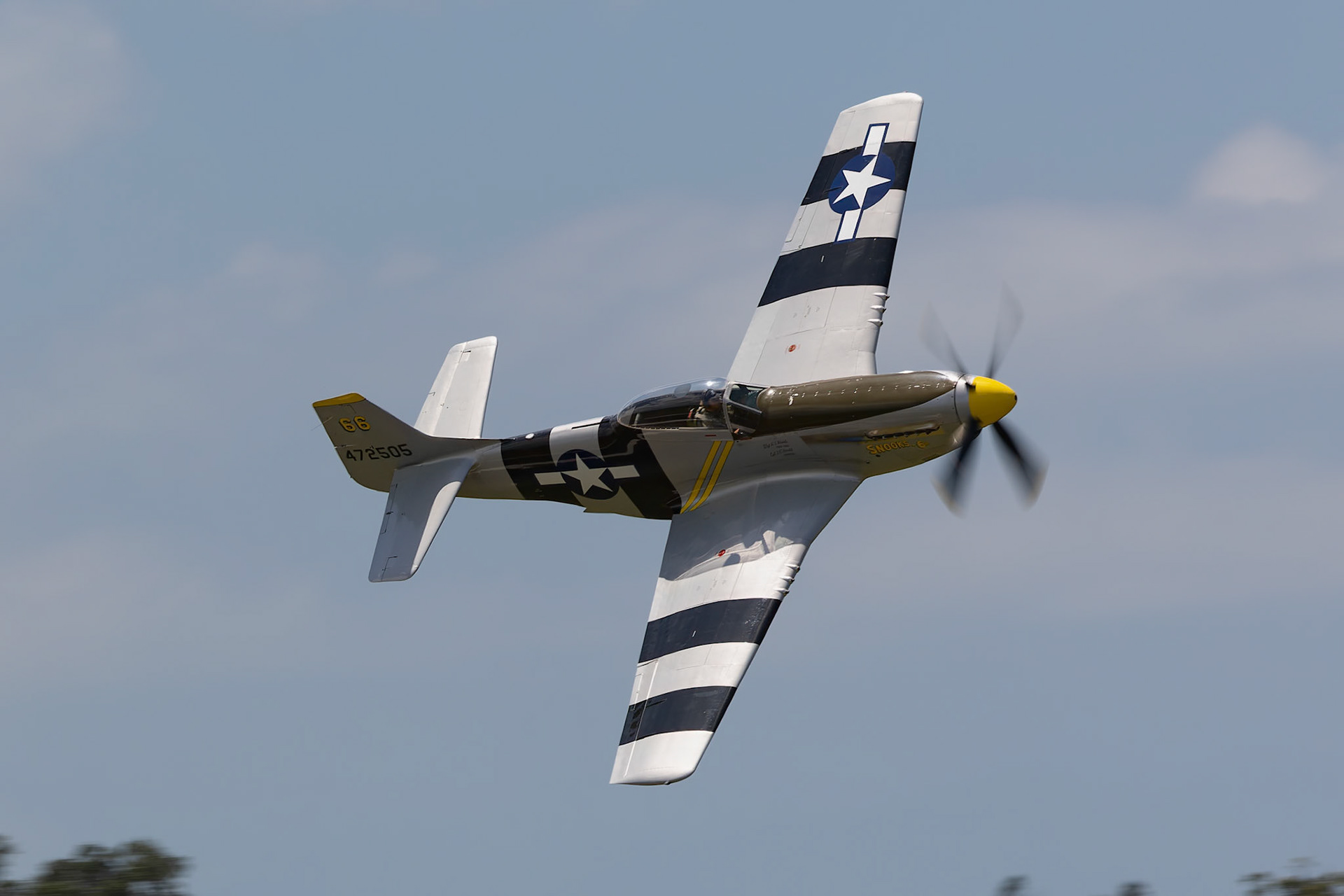 Cameron Rolph-Smith in the North American P-51 Mustang [VH-FST] at the Barrington Coast Airshow in Taree, New South Wales, Australia. 9th of November, 2024