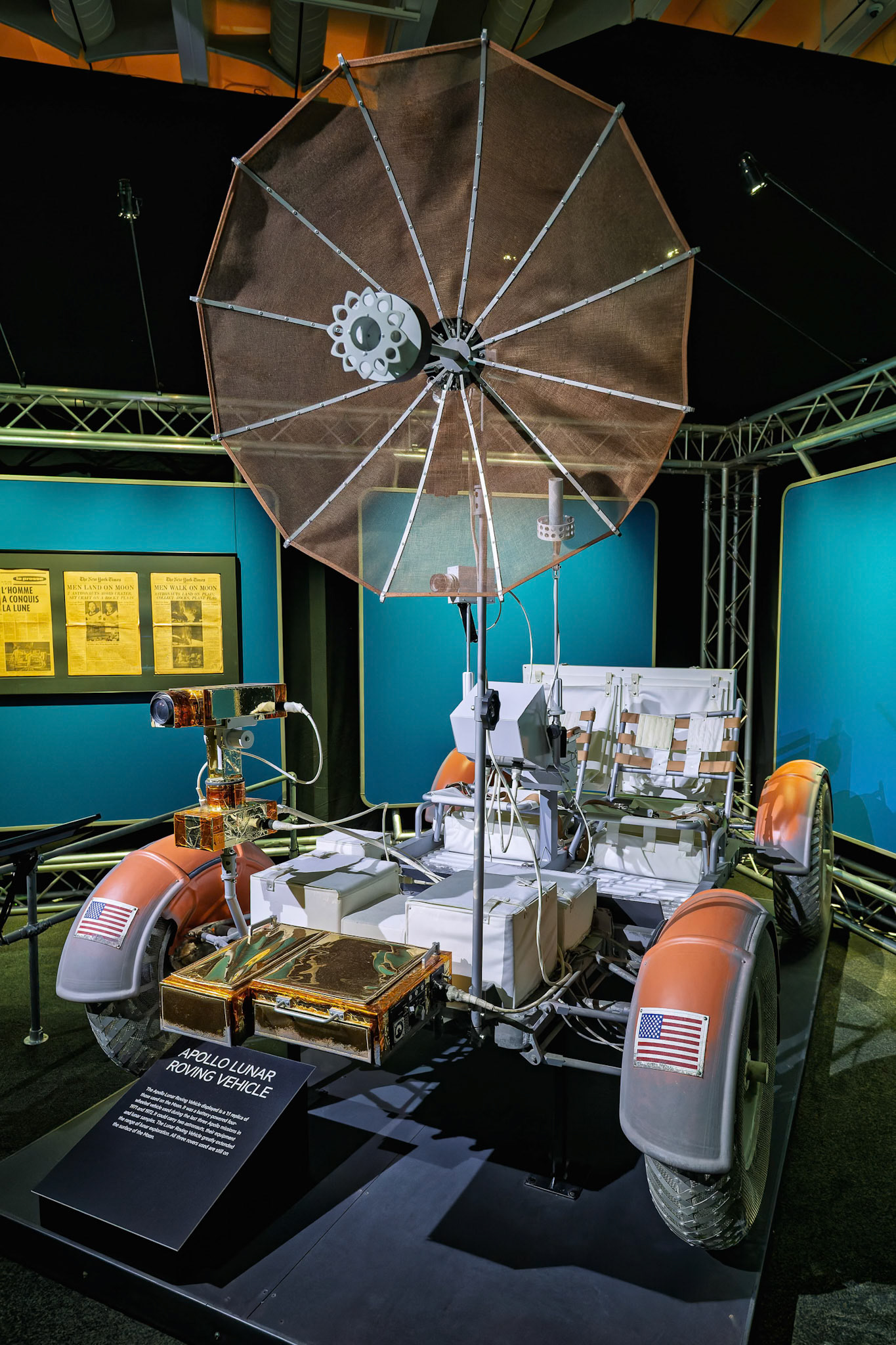 A display from the exhibition NASA – A Human Adventure' to celebrate the 50th anniversary of the Moon landing at the Queensland Museum, Australia