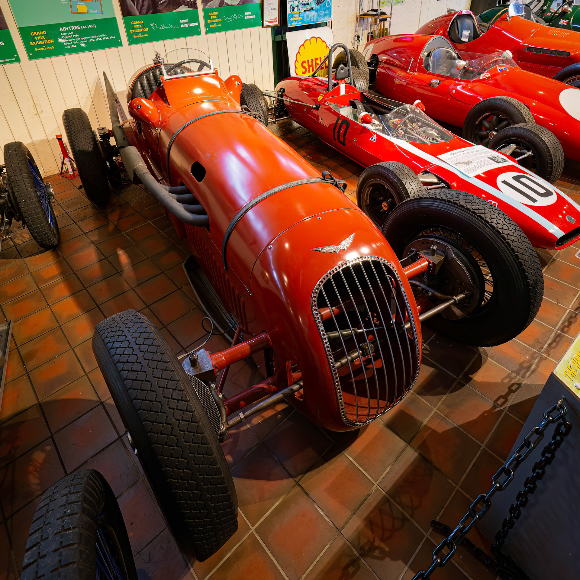 The 1938 Alta, Chassis No 621S and Engine No 62 display at Brooklands musuem at Brooklands, England