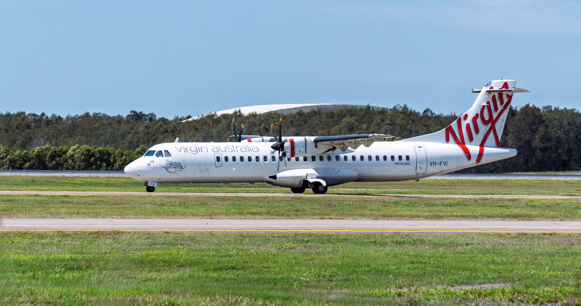 Virgin Australia Airlines ATR 72-212A(500) [VH-FVI] Departing Brisbane Airport, Australia