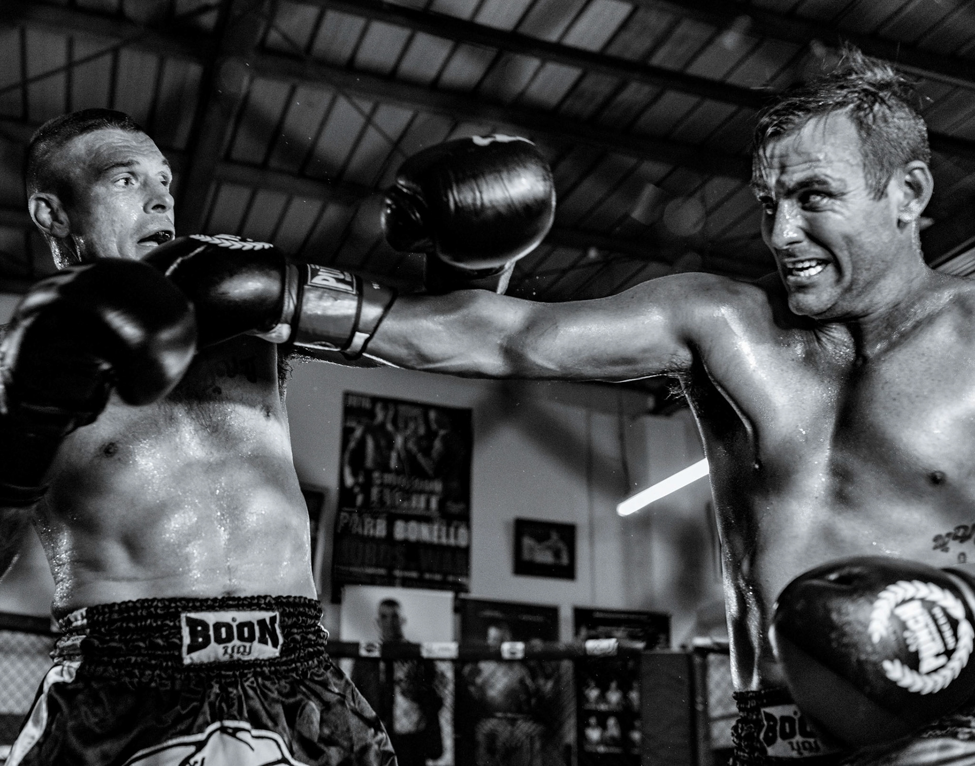 John Wayne Parr and Nick Atkins Sparring